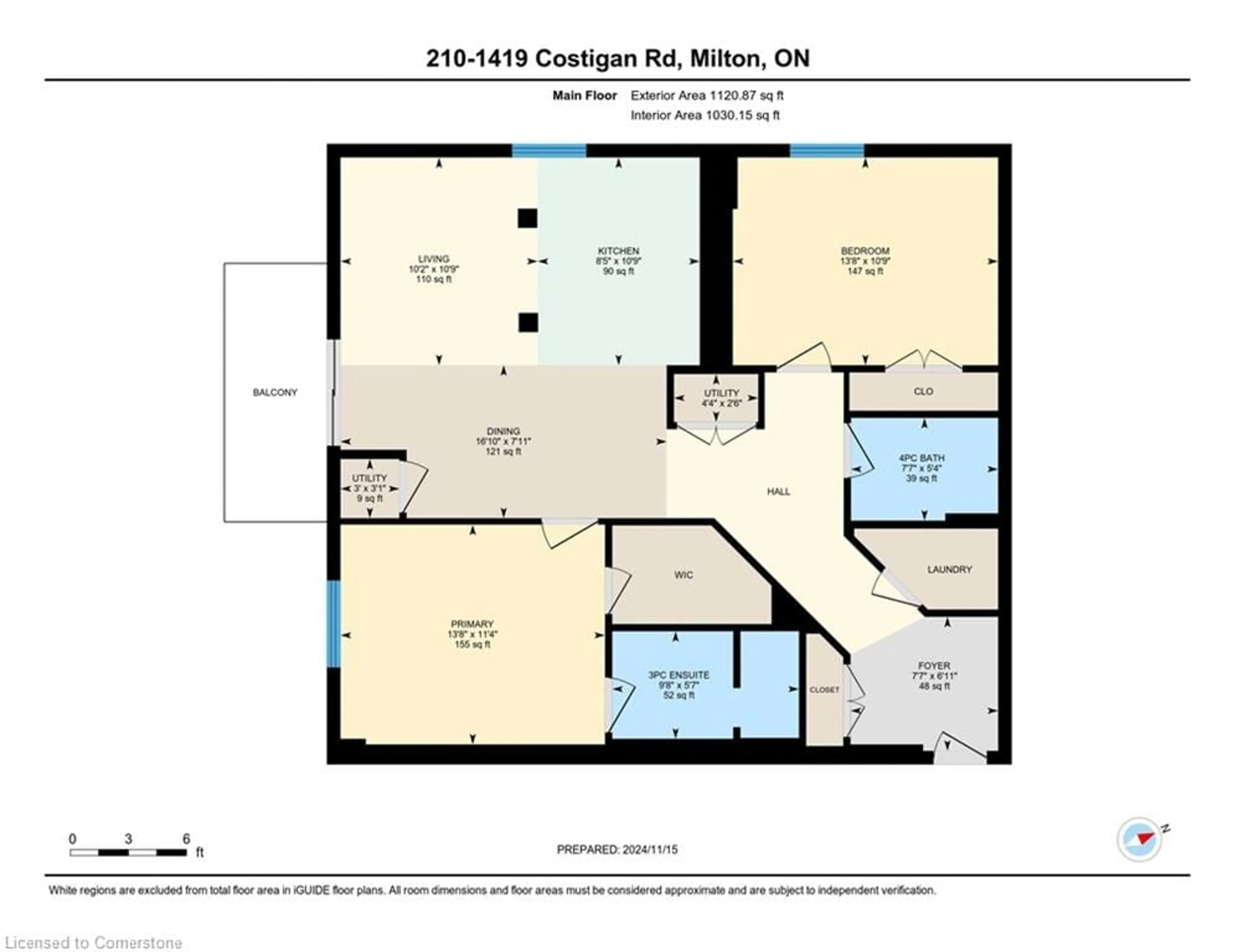 Floor plan for 1419 Costigan Rd #210, Milton Ontario L9T 2L4