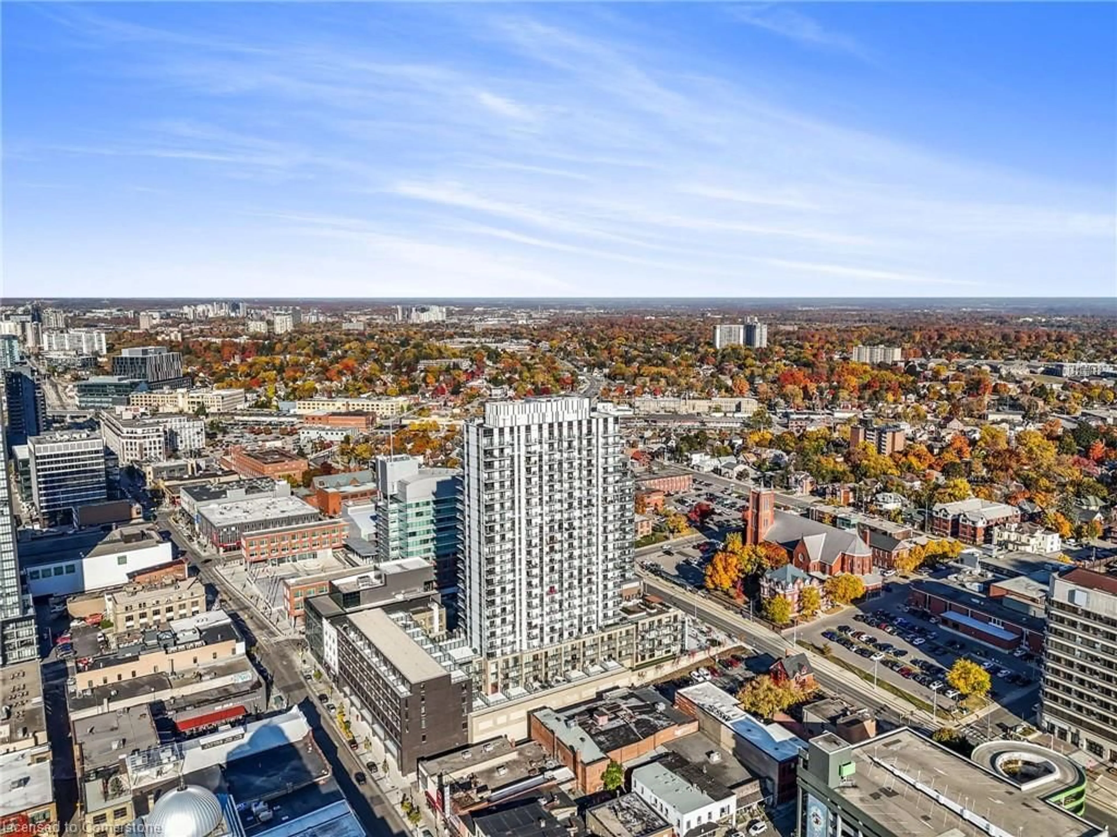 A pic from exterior of the house or condo, the view of city buildings for 55 Duke Street West #1701, Kitchener Ontario N2H 0C9