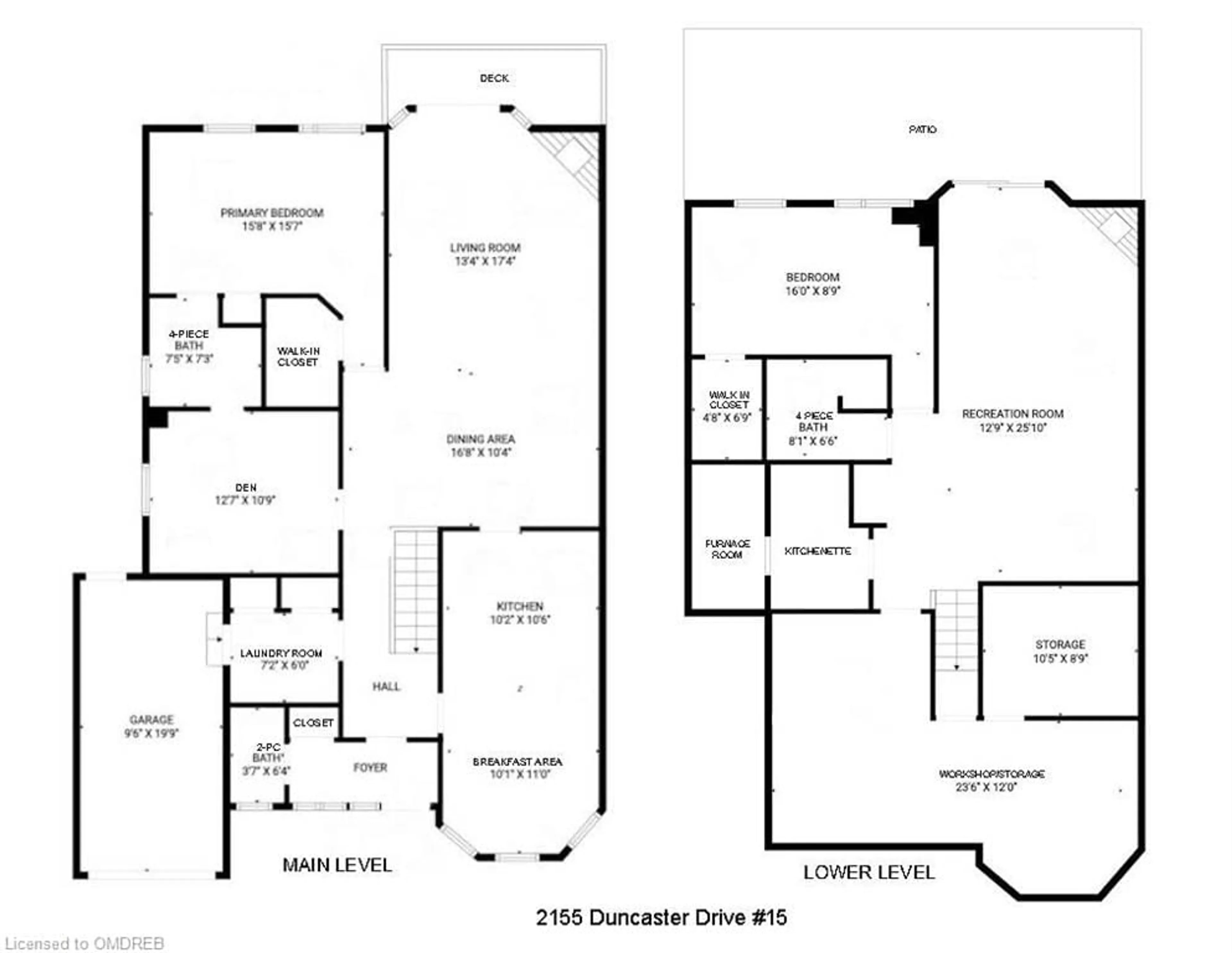 Floor plan for 2155 Duncaster Dr #15, Burlington Ontario L7P 4R4