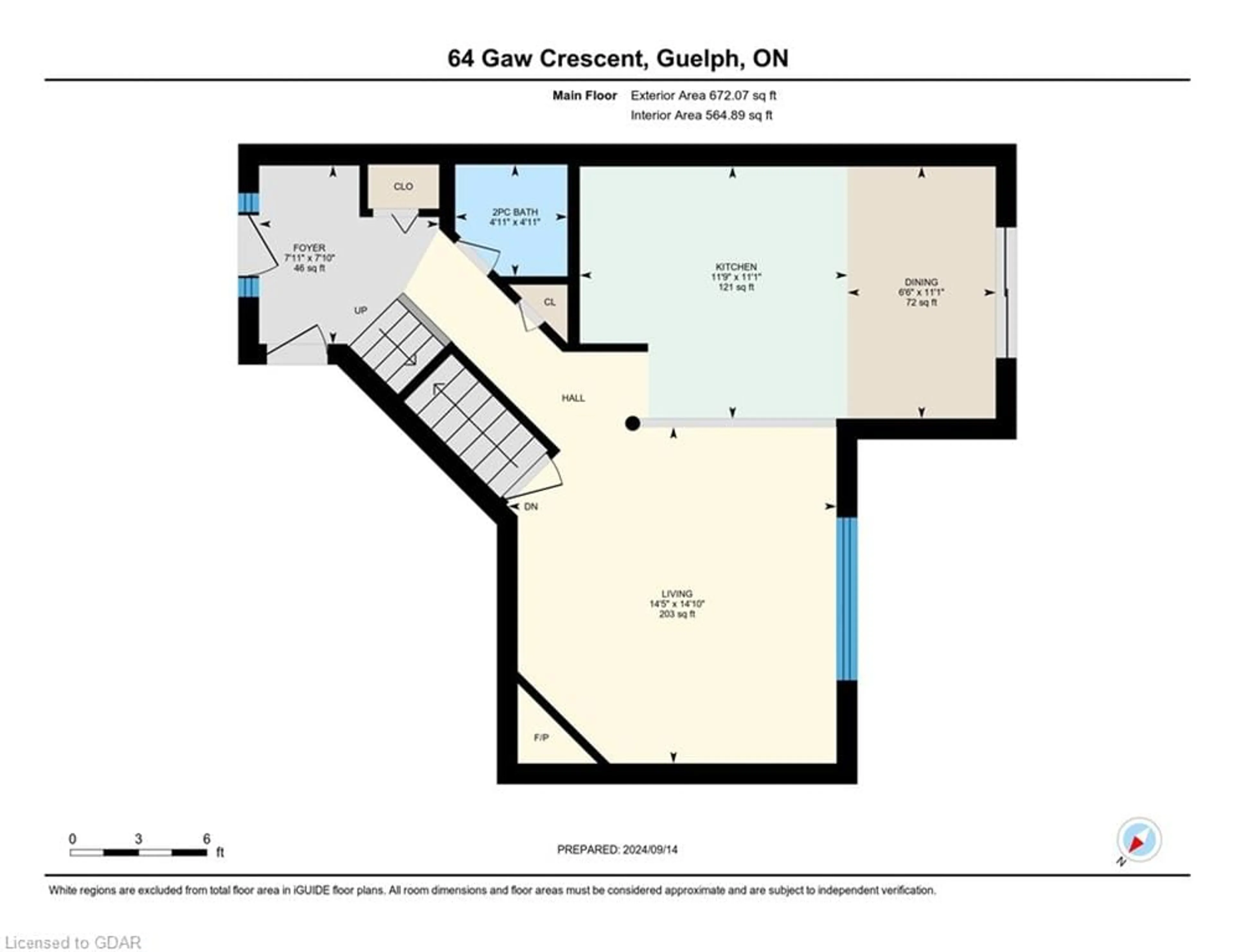 Floor plan for 64 Gaw Cres, Guelph Ontario N1L 1H9