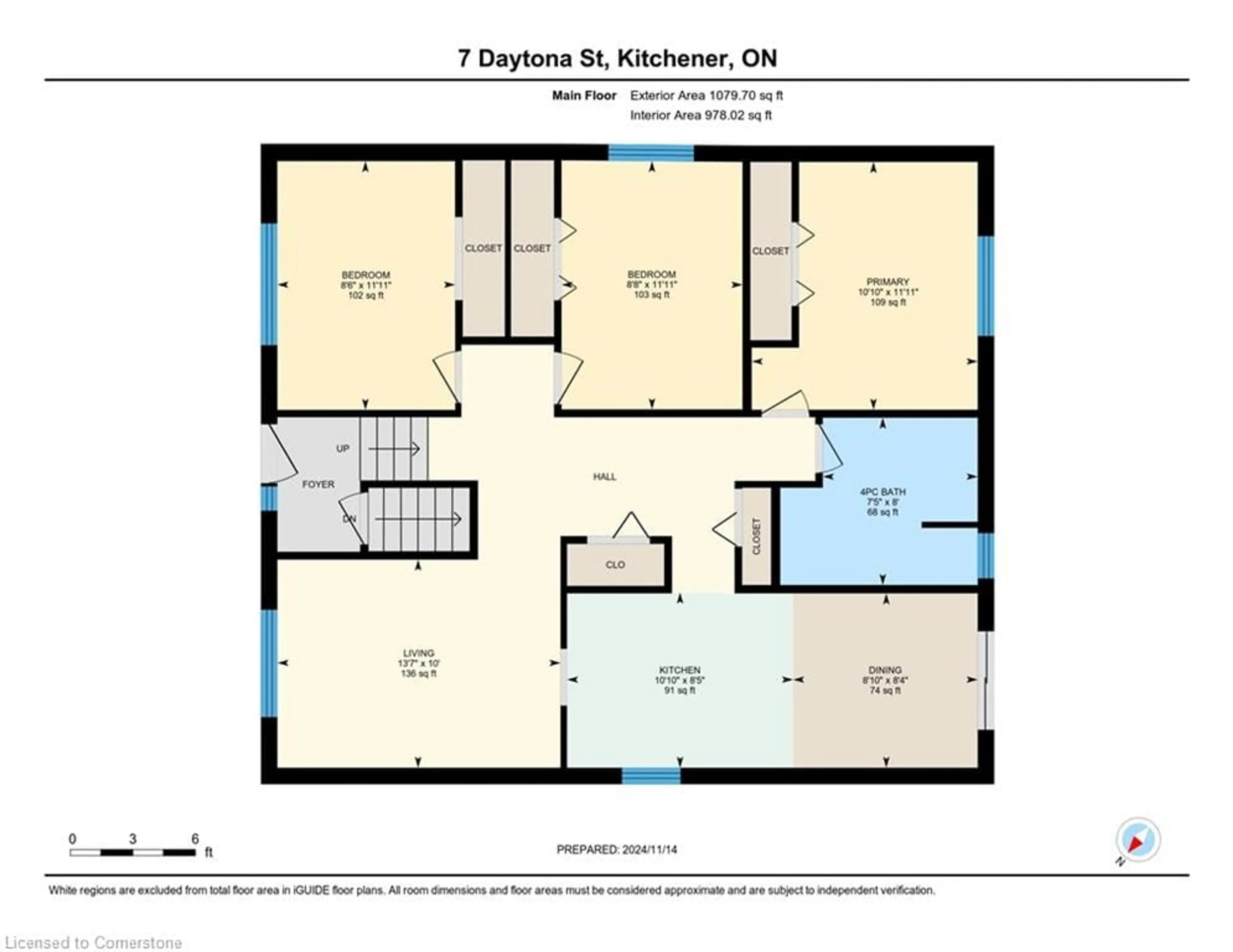 Floor plan for 7 Daytona St, Kitchener Ontario N2M 5M3