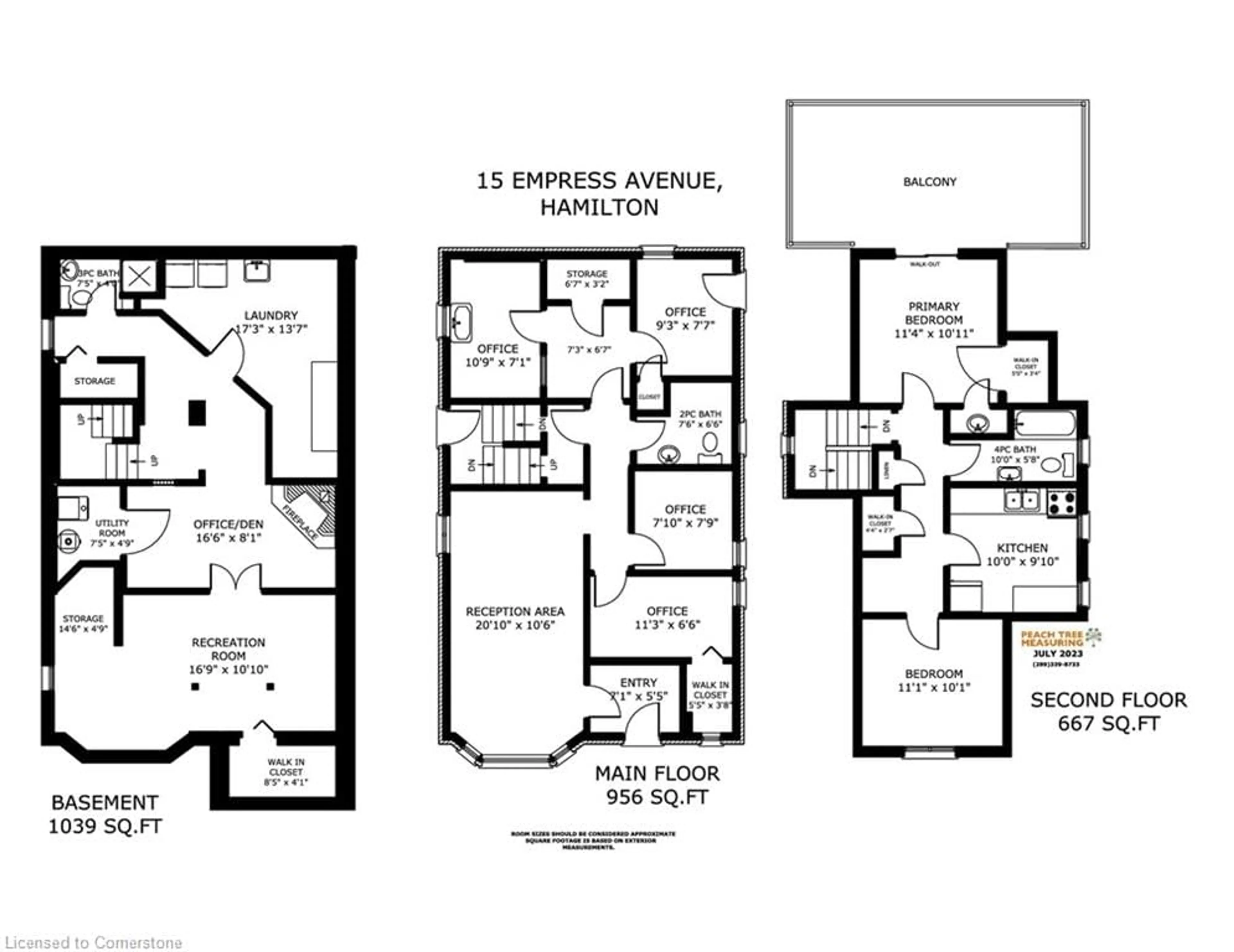 Floor plan for 15 Empress Ave, Hamilton Ontario L9A 1M1