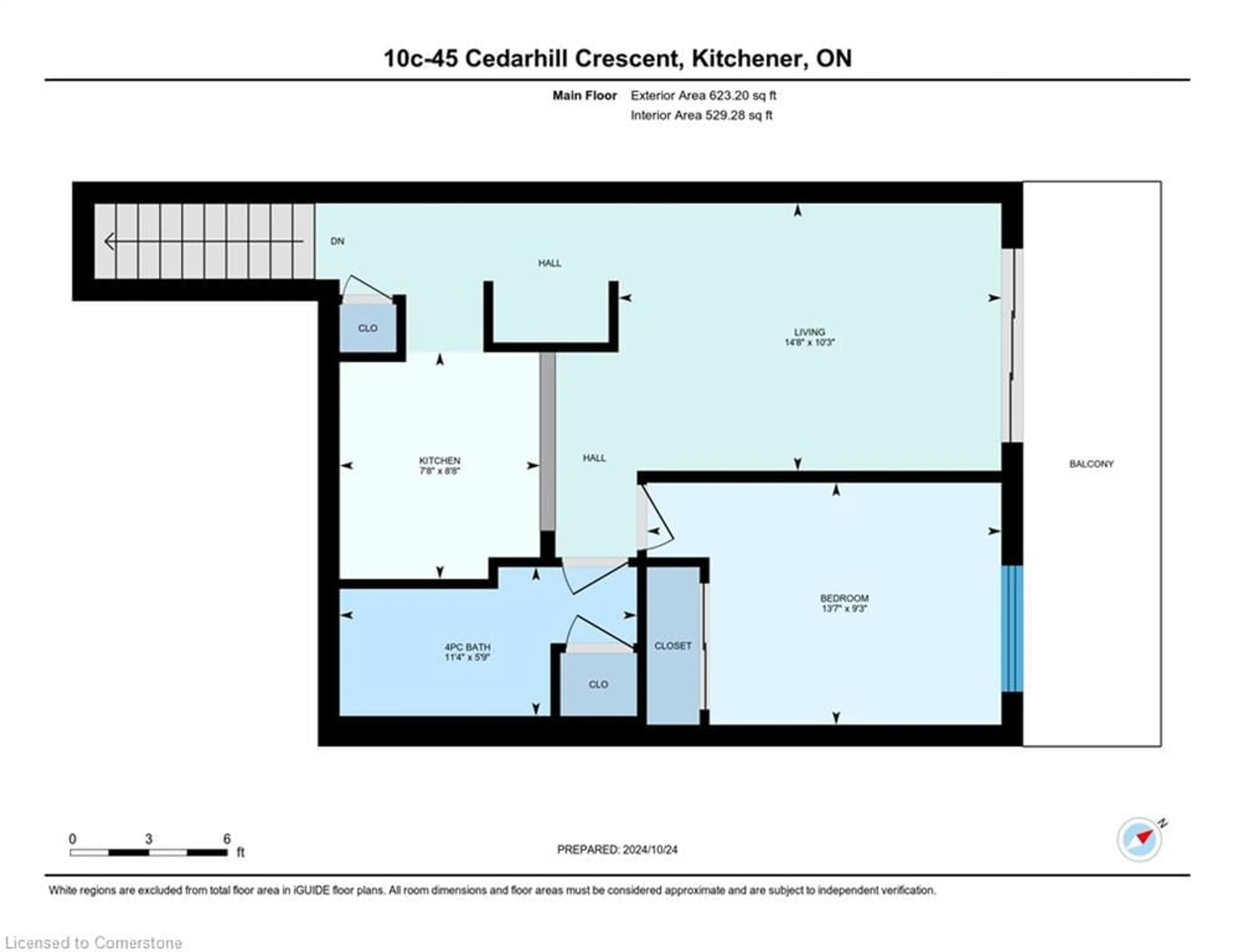 Floor plan for 45 Cedarhill Cres #10C, Kitchener Ontario N2E 0A2