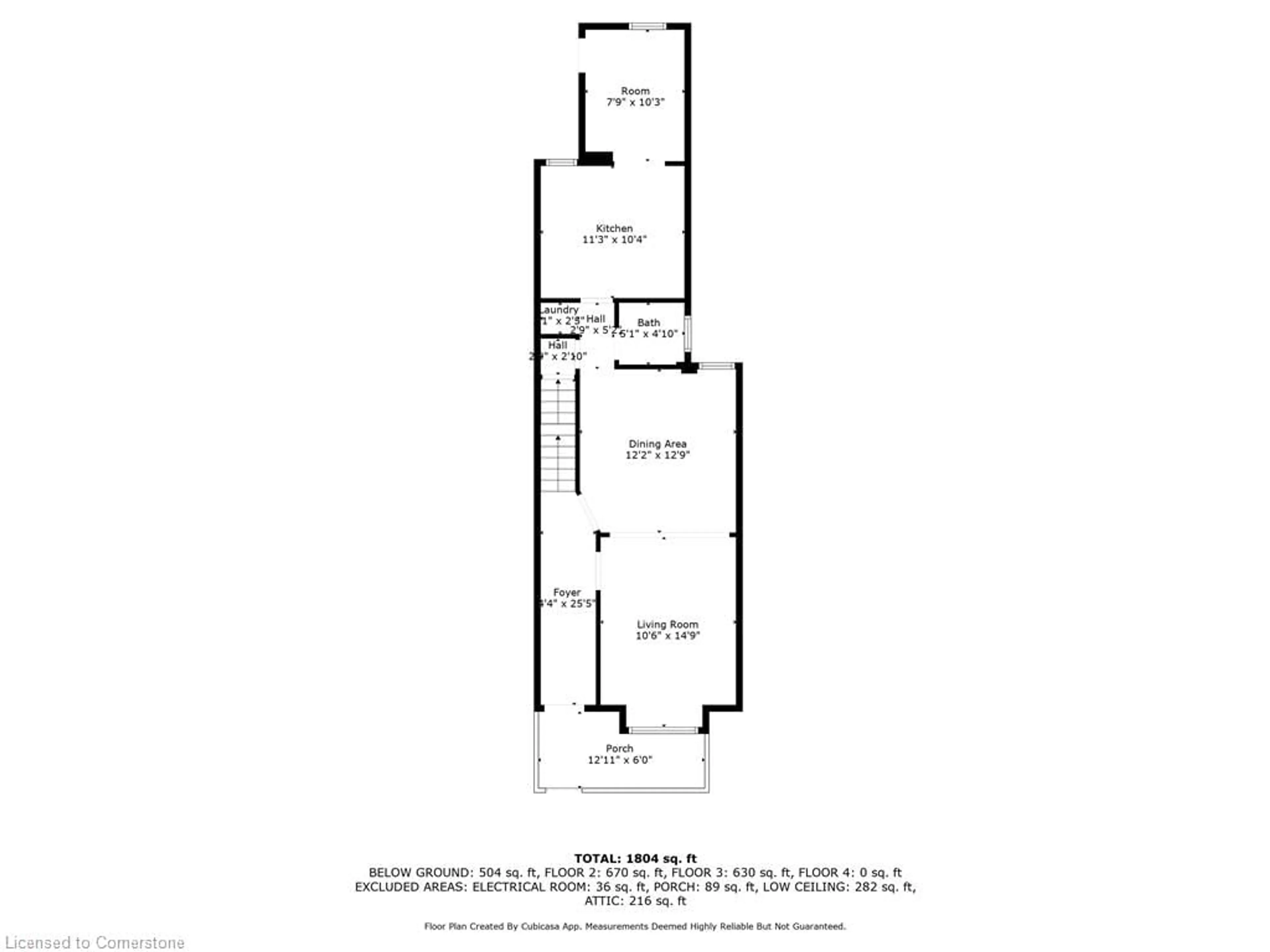 Floor plan for 166 Catharine St, Hamilton Ontario L8L 4S5