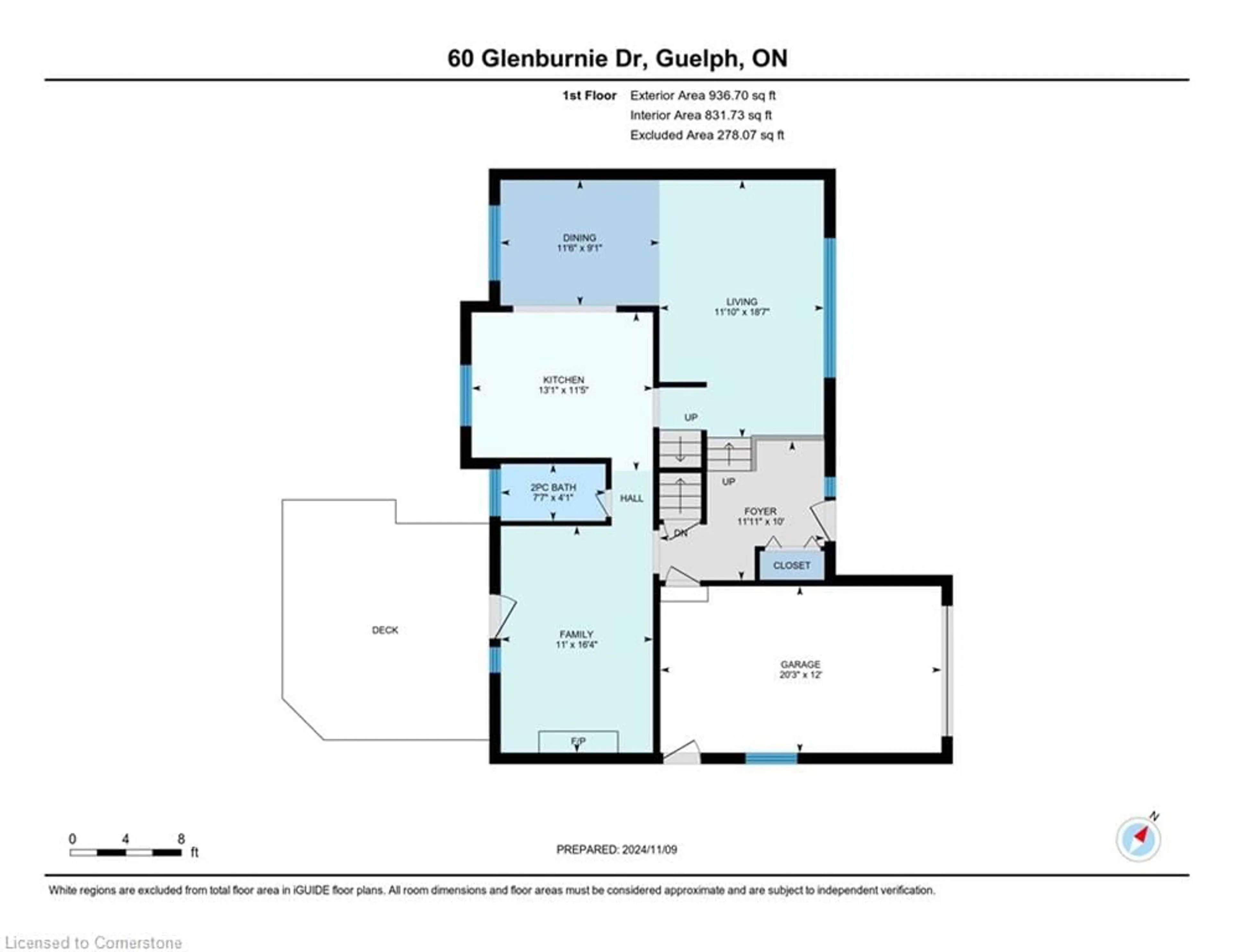 Floor plan for 60 Glenburnie Dr, Guelph Ontario N1E 4C6