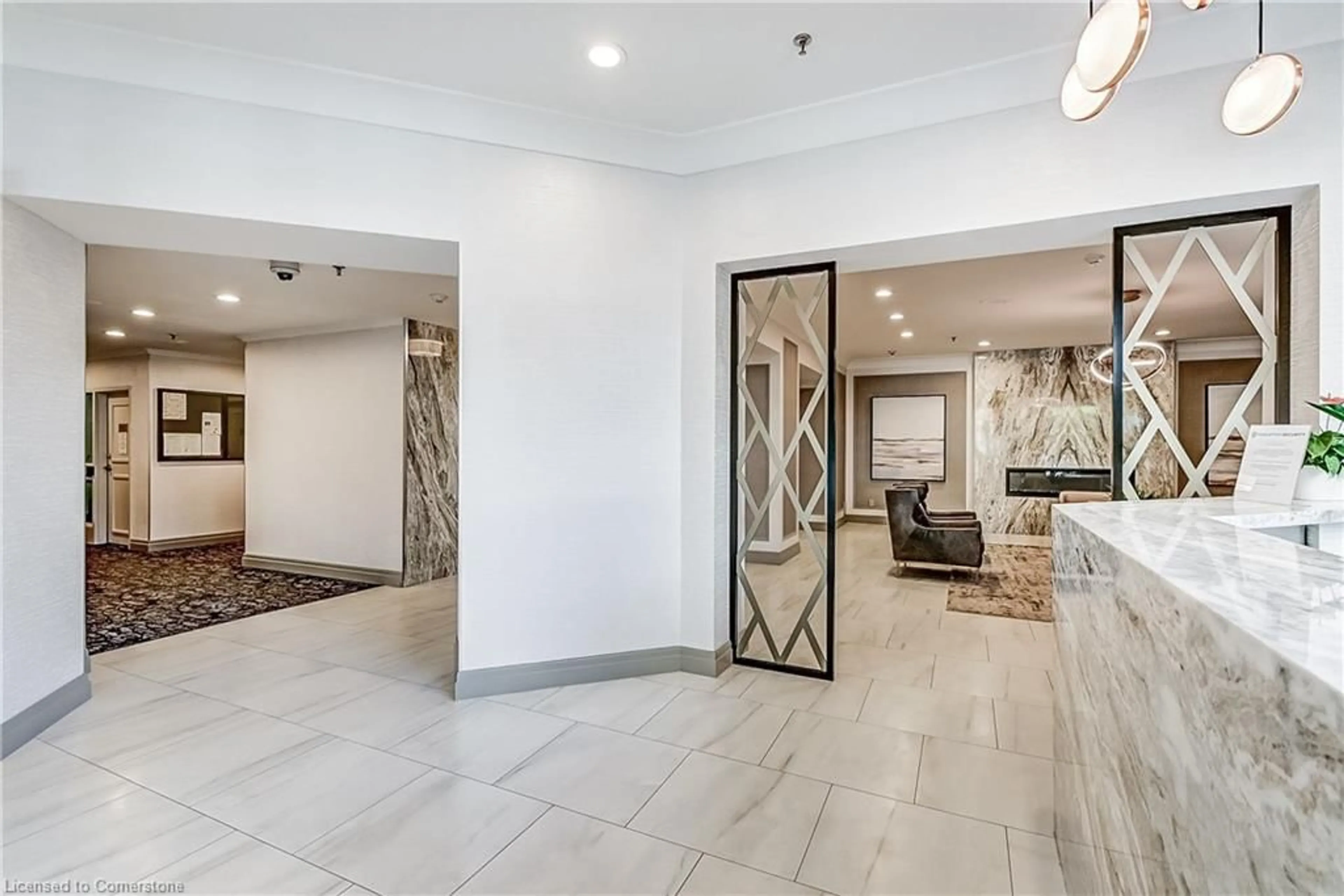 Indoor foyer, cement floor for 75 King St #1203, Mississauga Ontario L5A 4G5