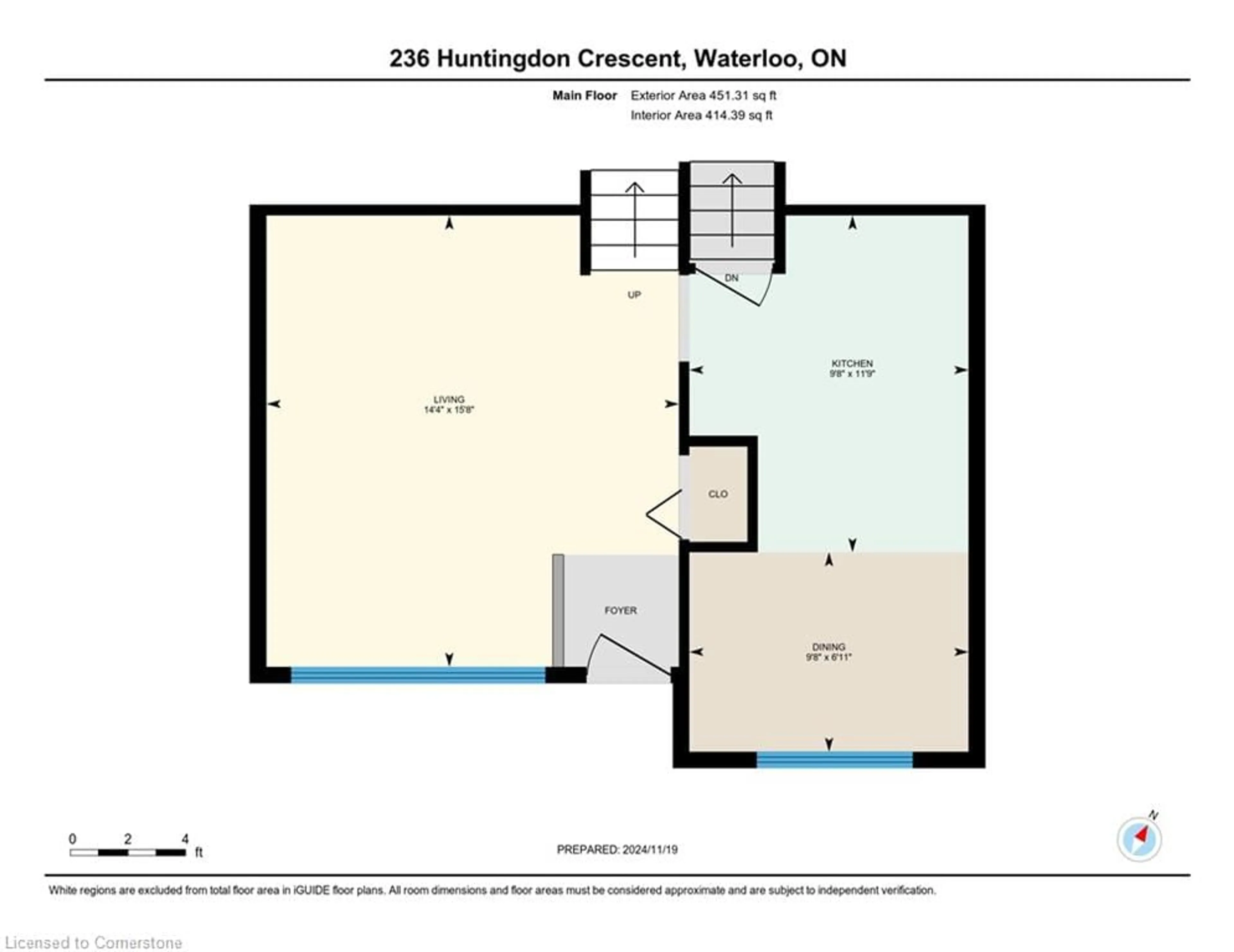 Floor plan for 236 Huntingdon Cres, Waterloo Ontario N2L 4P9