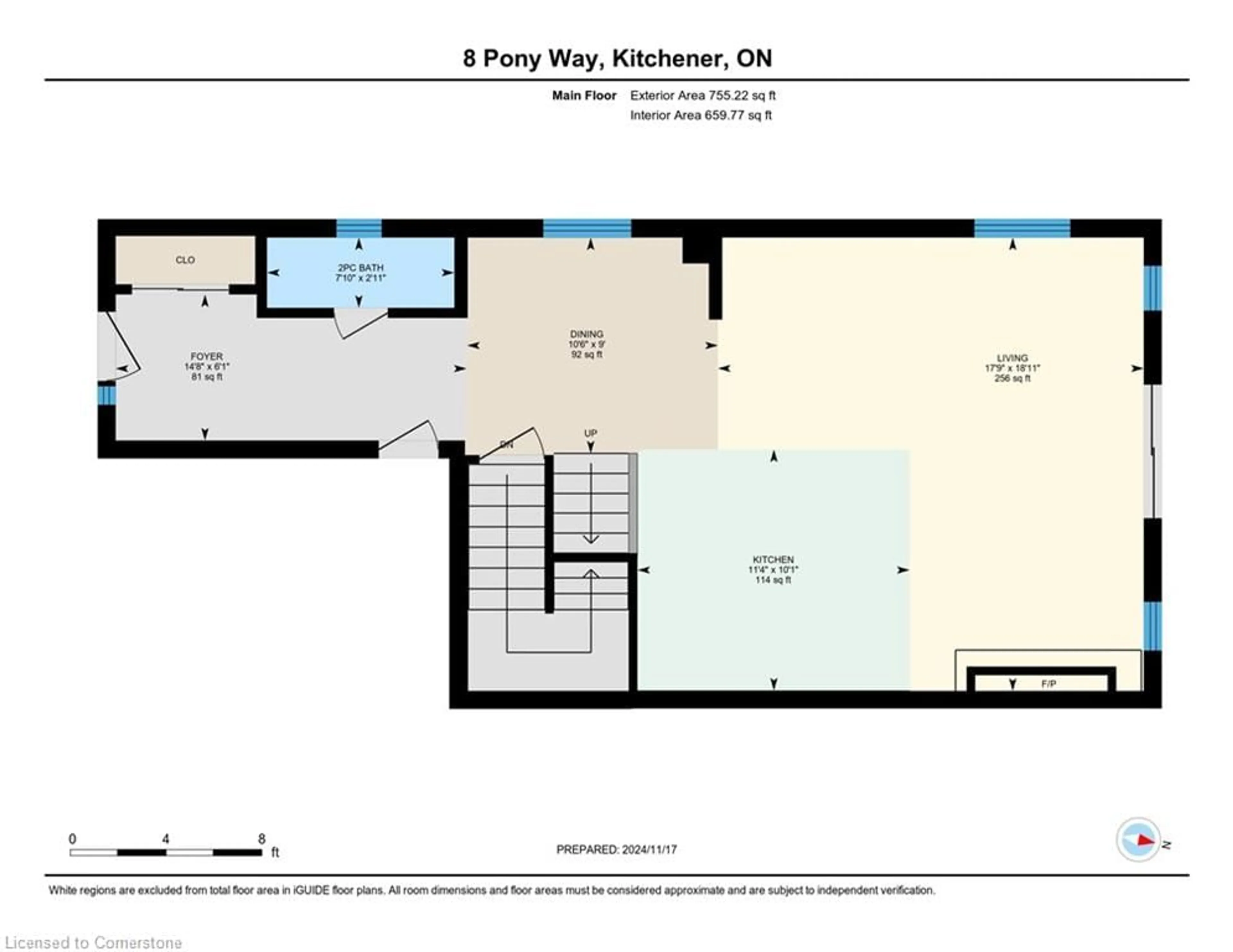 Floor plan for 8 Pony Way, Kitchener Ontario N2R 1R2