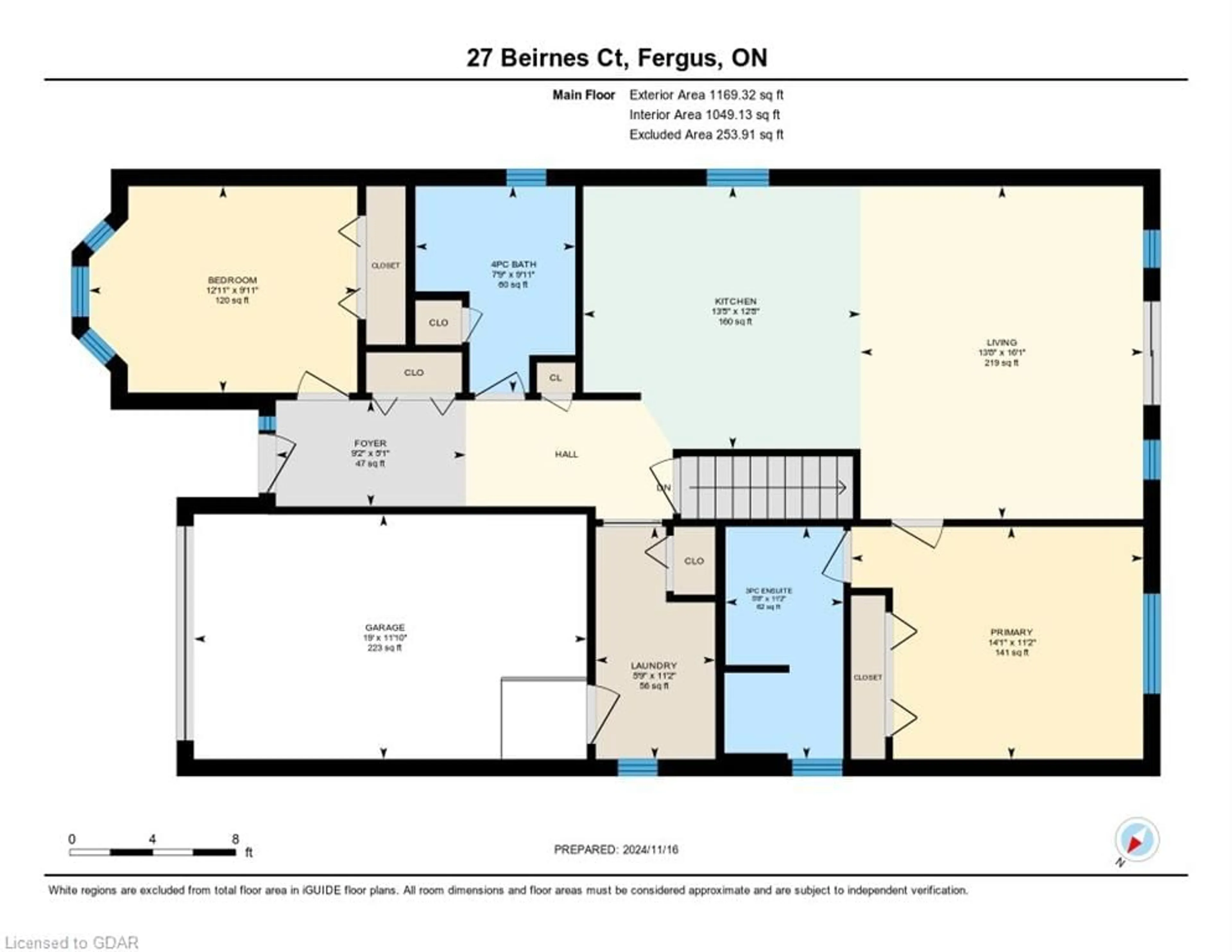 Floor plan for 27 Beirnes Crt, Fergus Ontario N1M 3V4