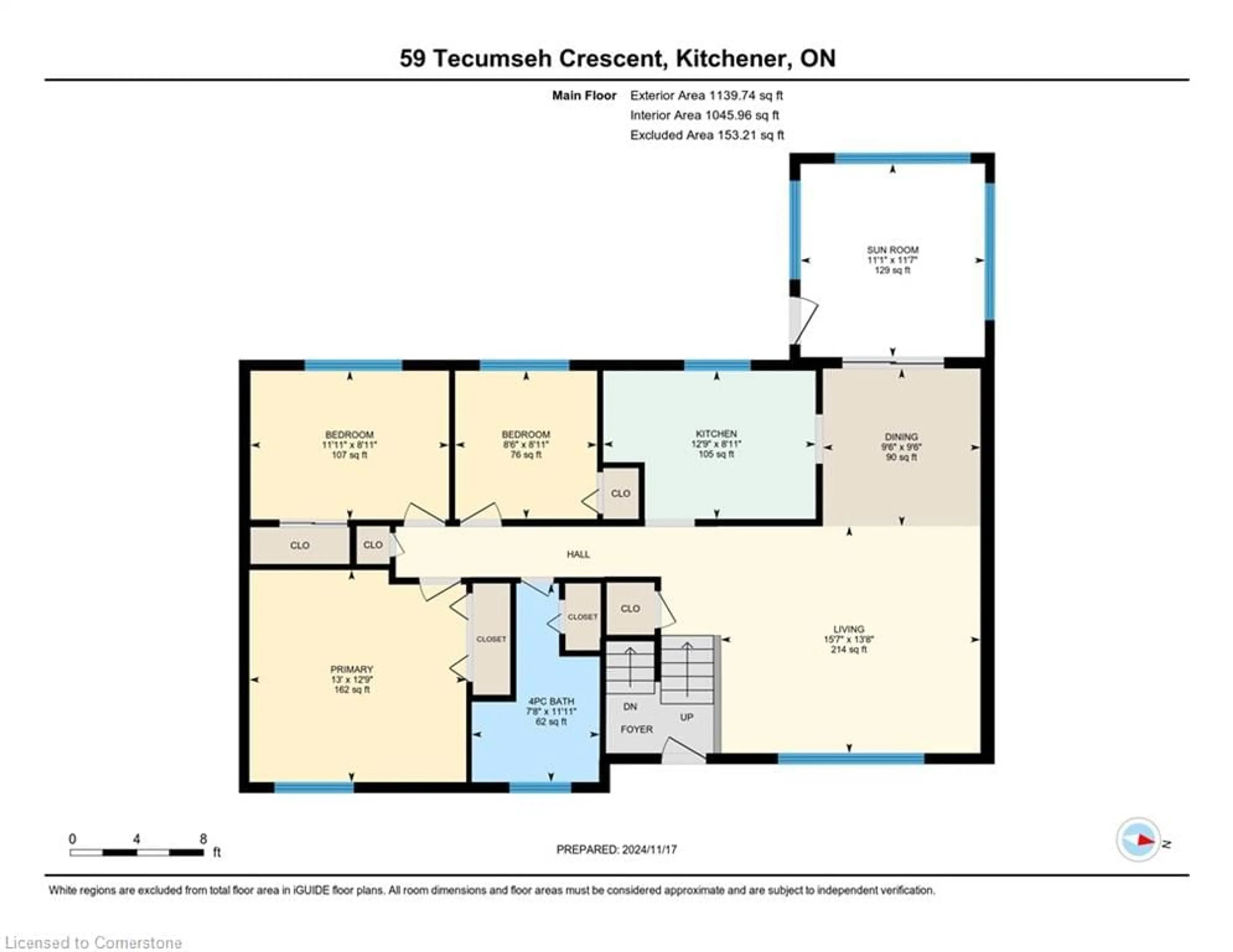 Floor plan for 59 Tecumseh Cres, Kitchener Ontario N2B 2T5