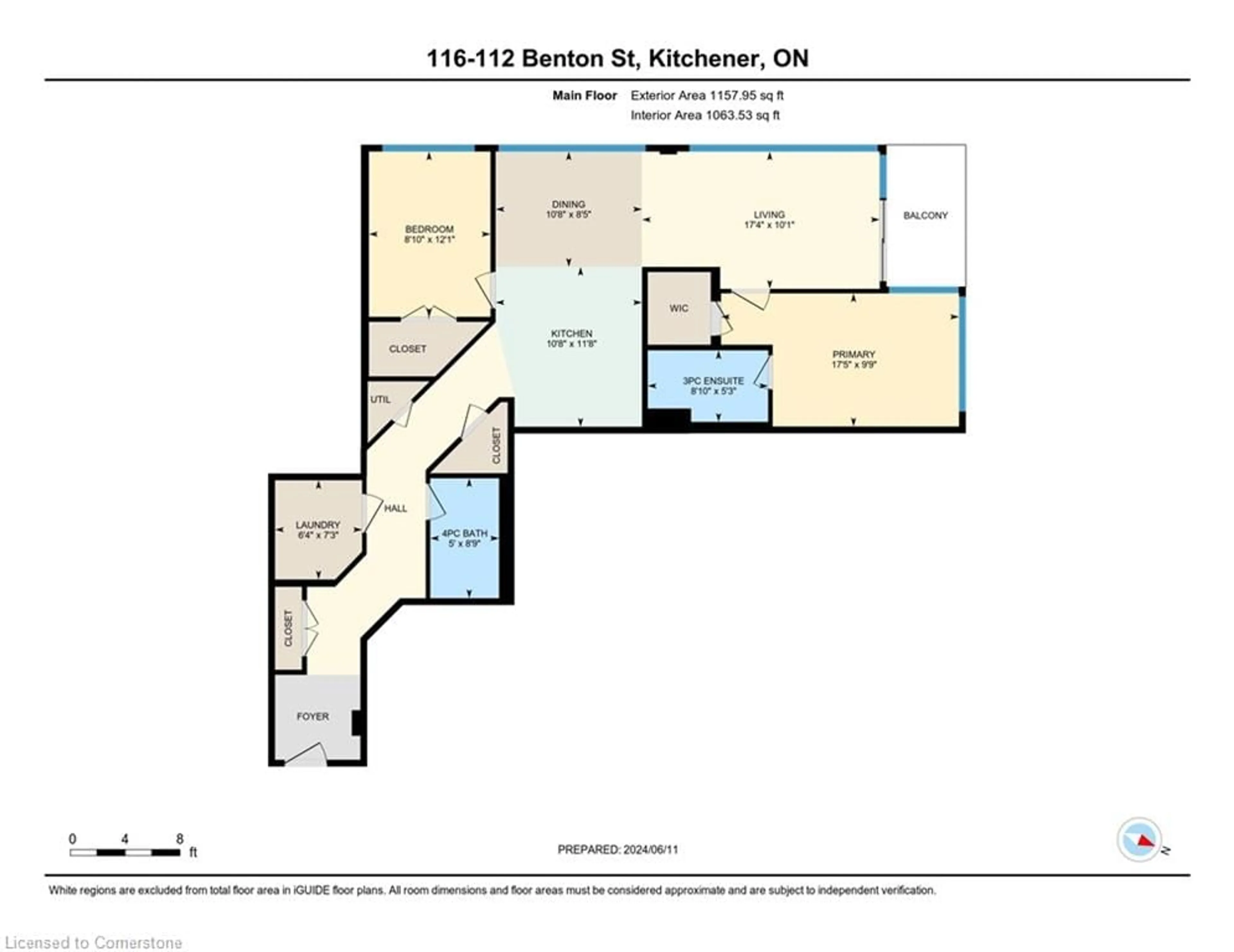 Floor plan for 112 Benton St #116, Kitchener Ontario N2G 3H6