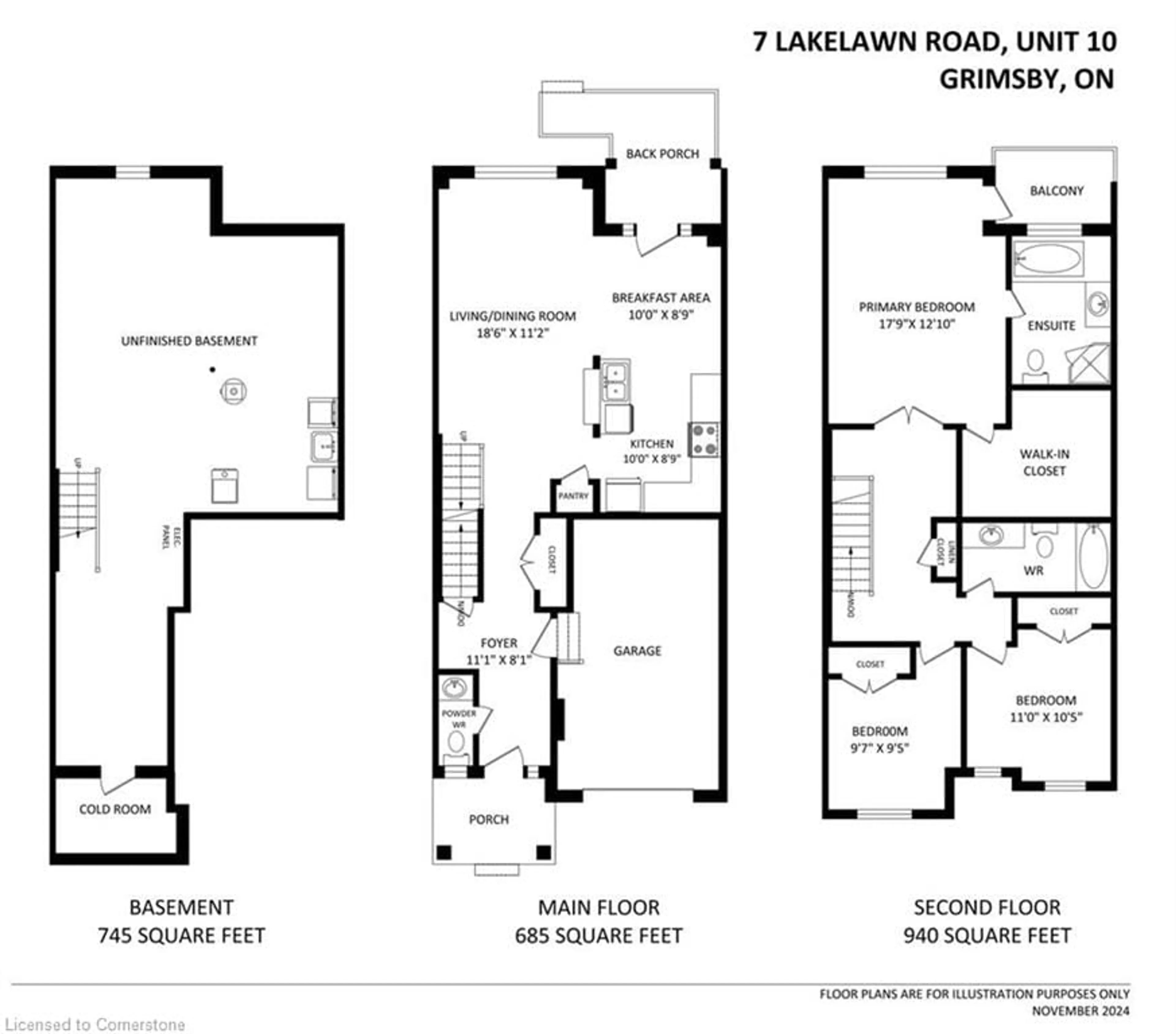 Floor plan for 7 Lakelawn Rd #10, Grimsby Ontario L3M 0E9