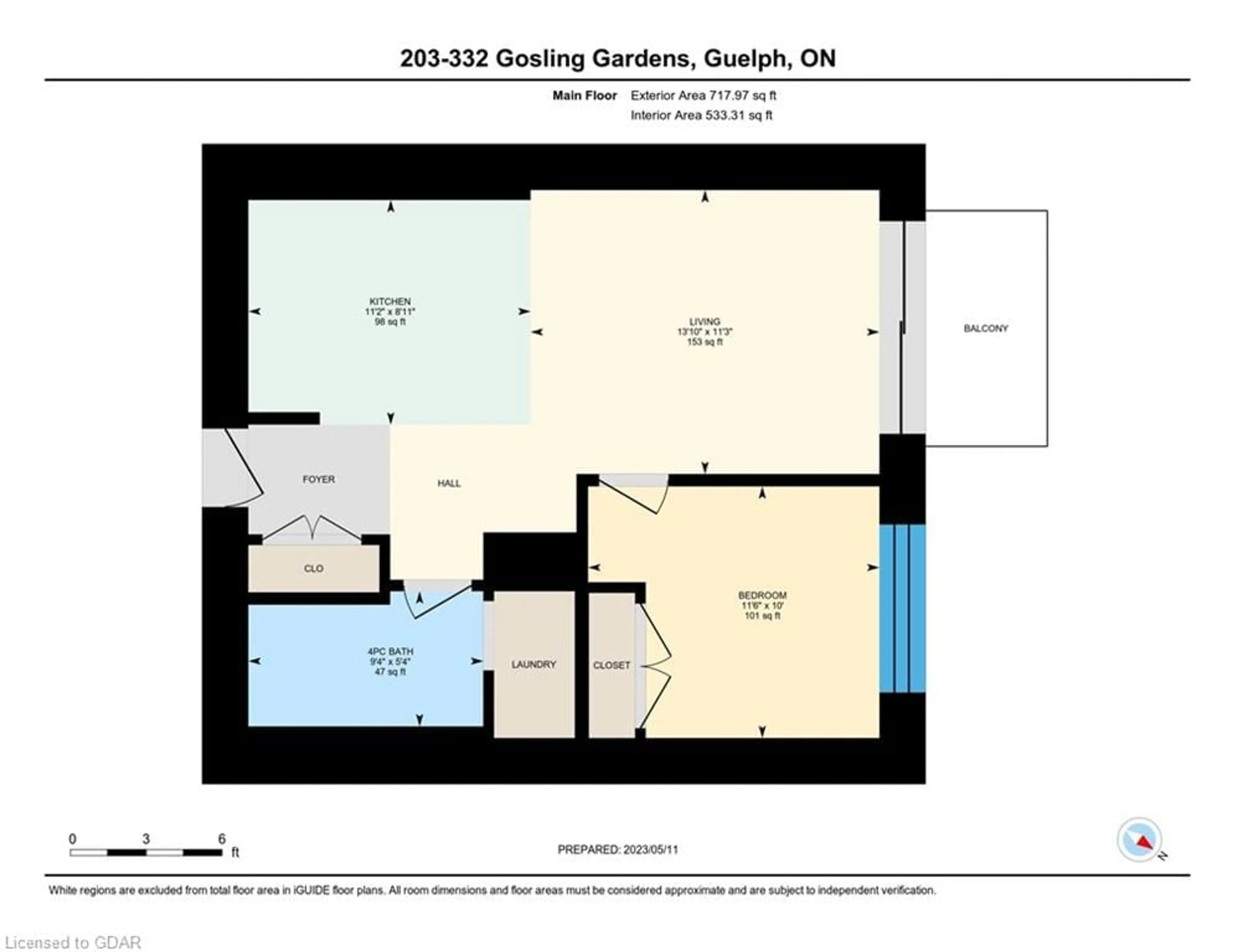 Floor plan for 332 Gosling Gdns #203, Guelph Ontario N1L 0P8