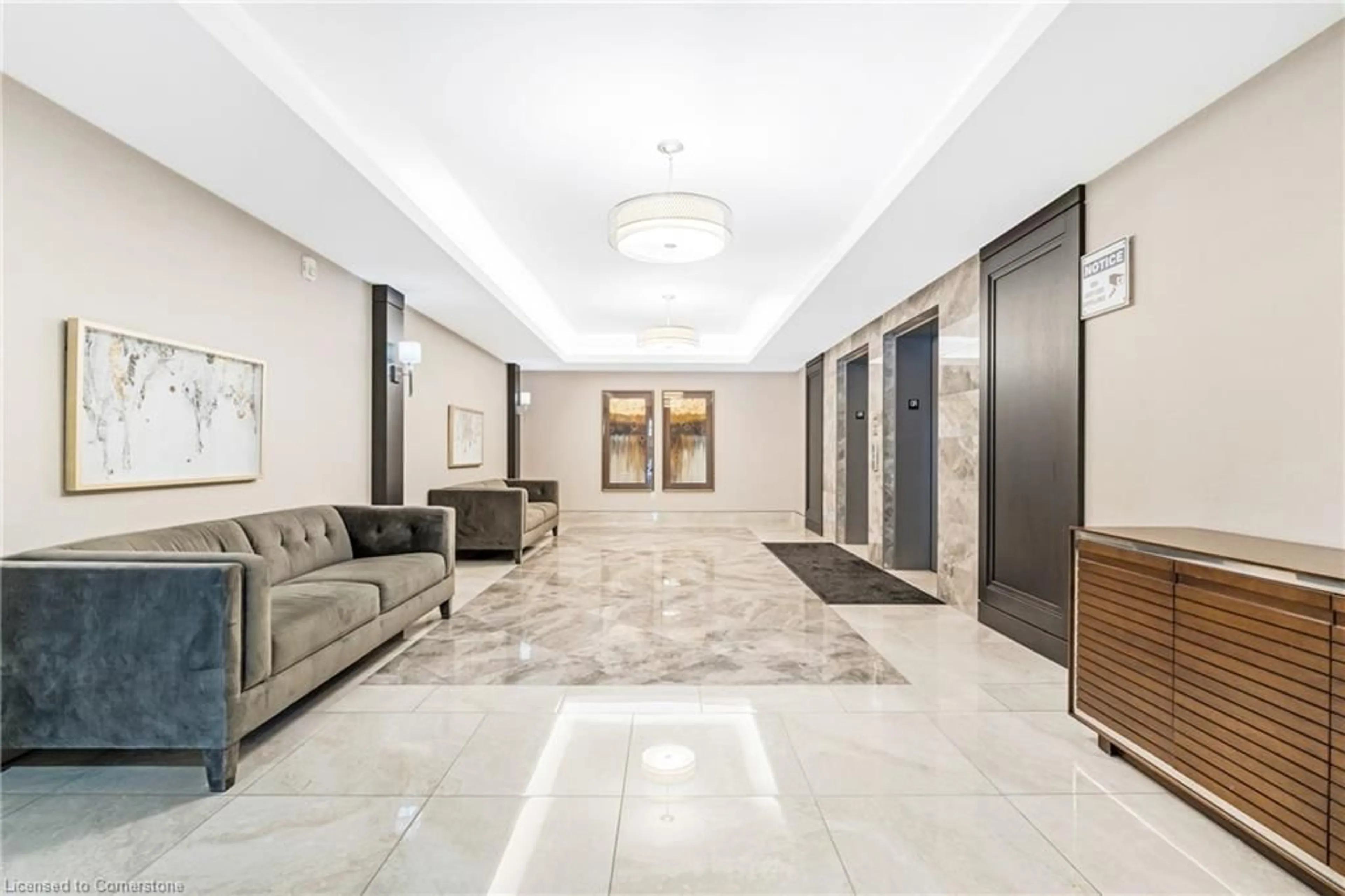 Indoor lobby, ceramic floors for 101 Shoreview Pl #212, Stoney Creek Ontario L8E 0K2