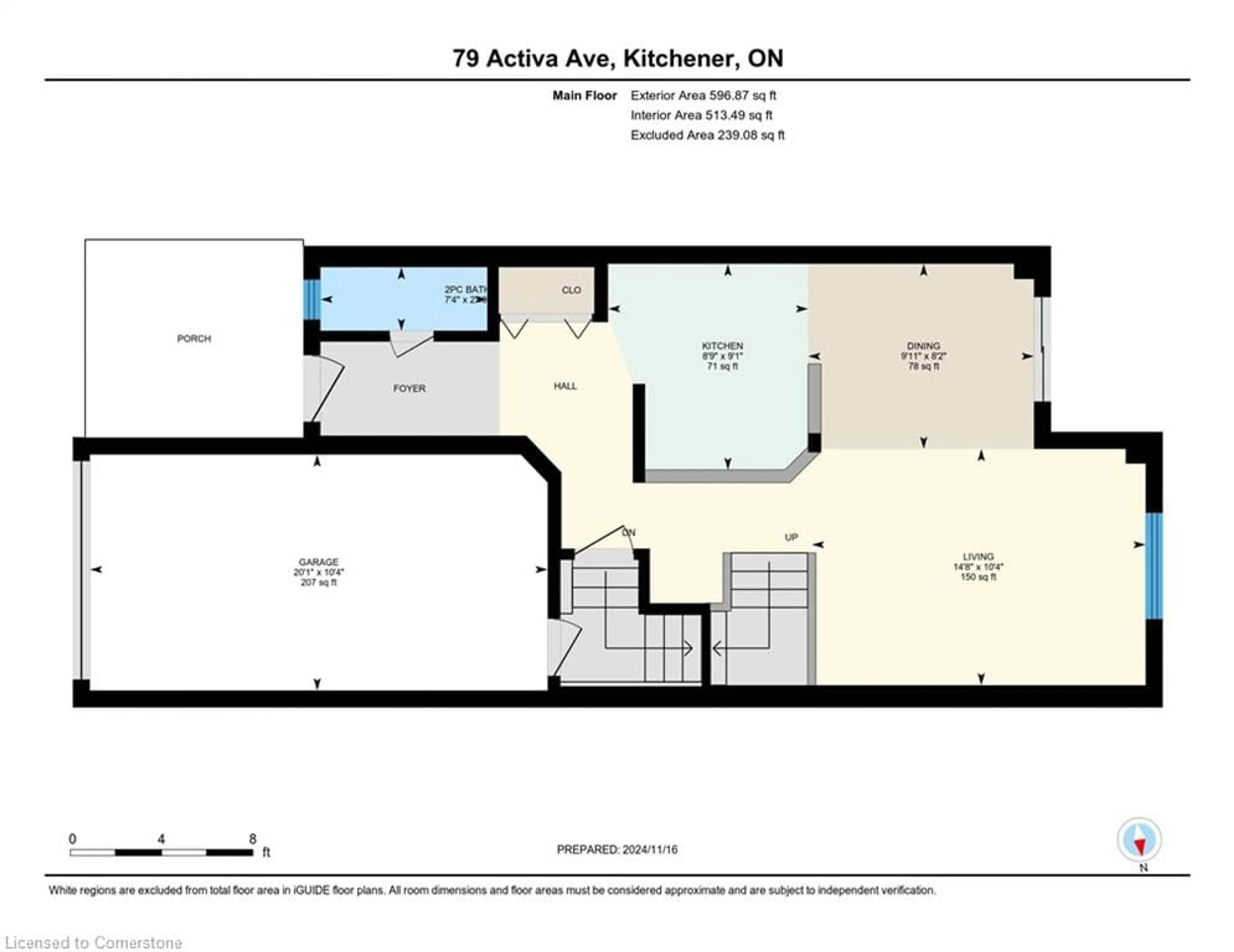 Floor plan for 79 Activa Ave, Kitchener Ontario N2E 3R4