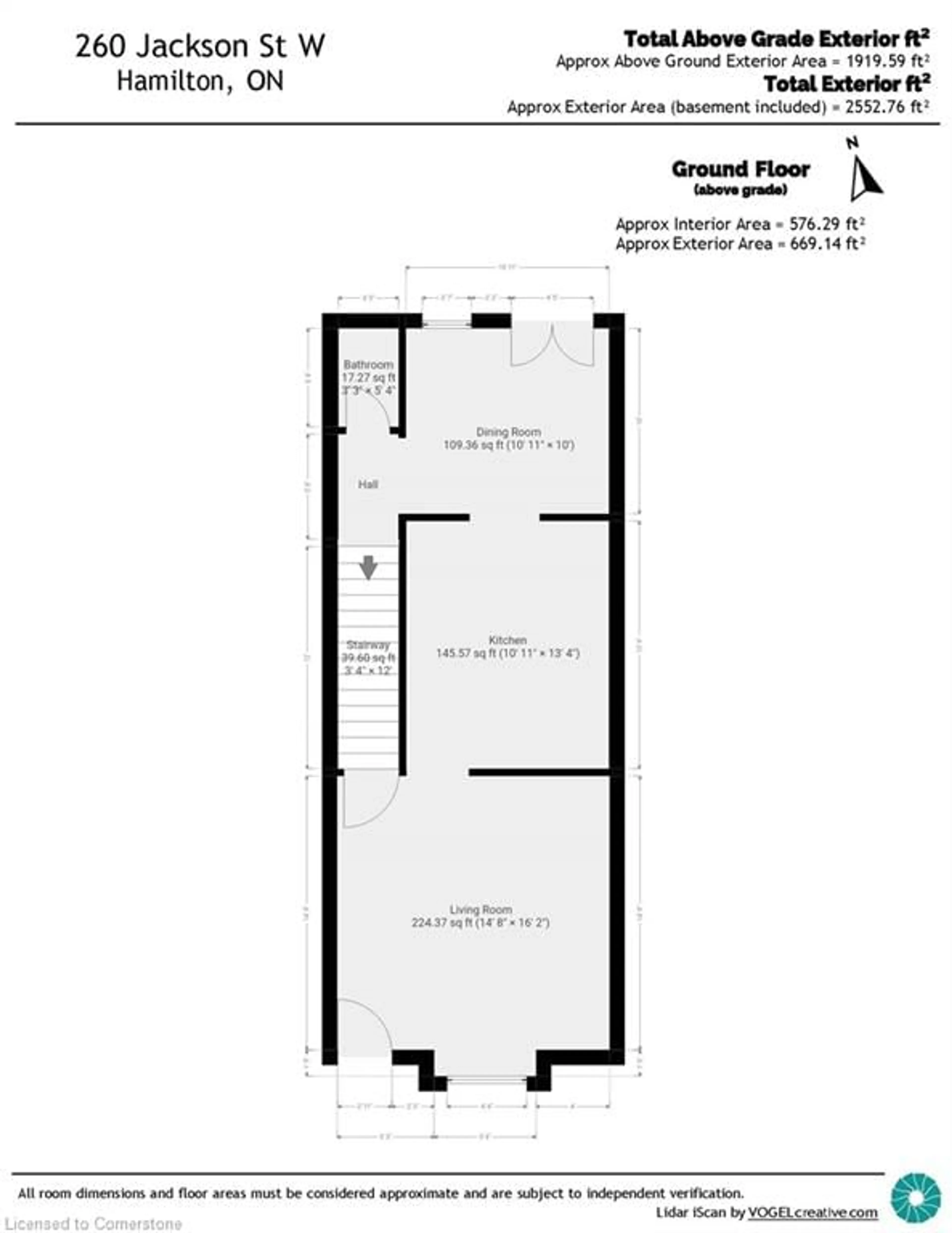 Floor plan for 262 Jackson St, Hamilton Ontario L8P 1M5