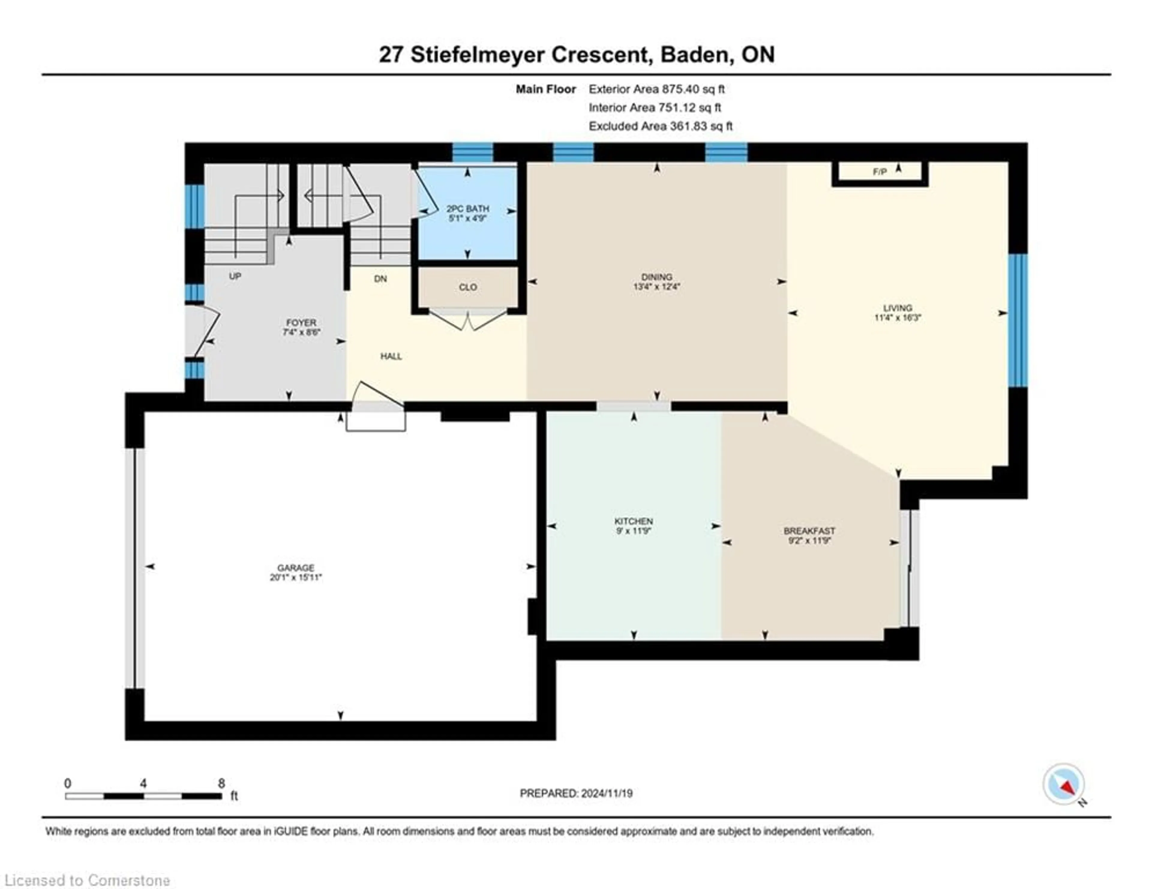 Floor plan for 27 Stiefelmeyer Cres, Baden Ontario N3A 2L1