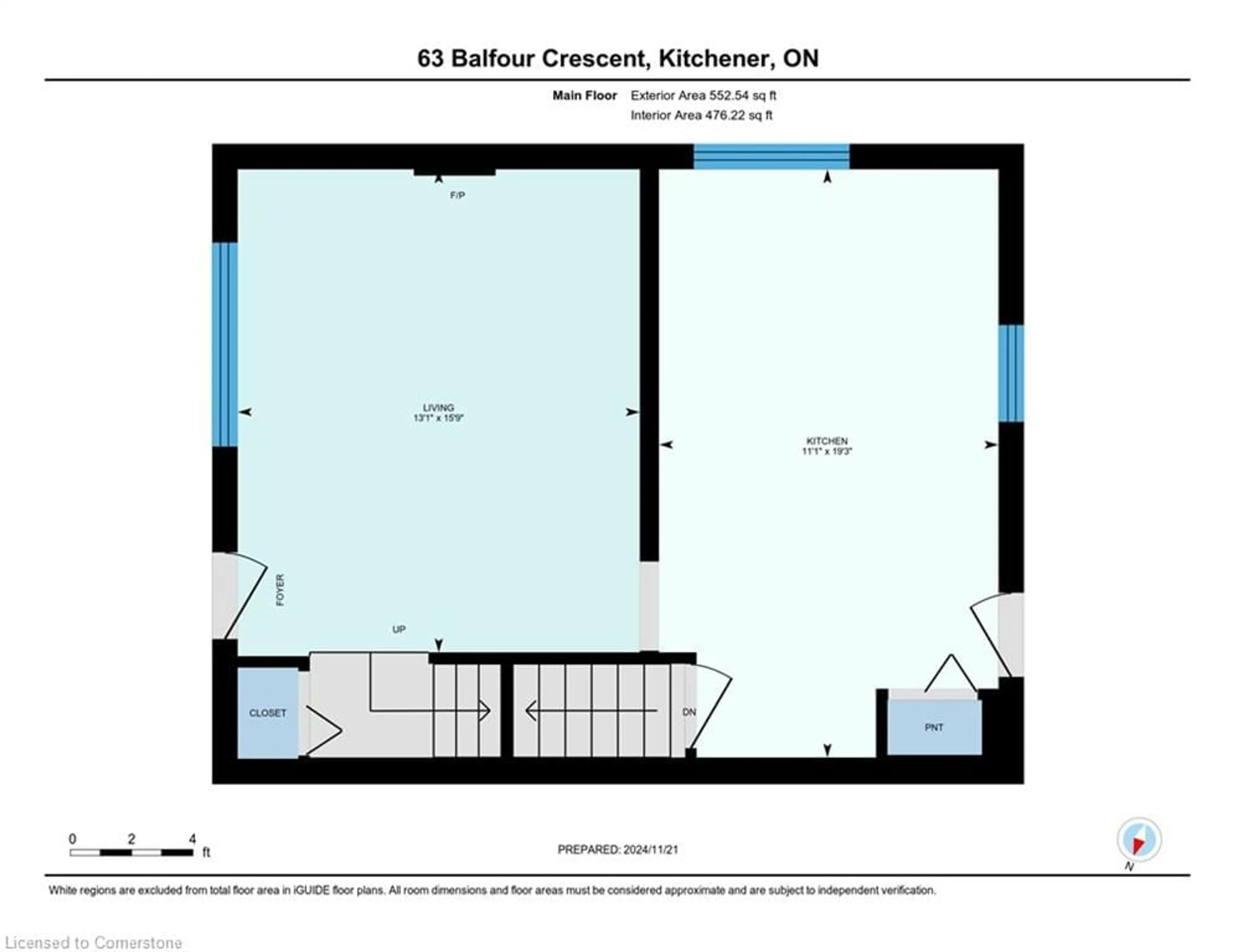 Floor plan for 63 Balfour Cres, Kitchener Ontario N2C 1Z6