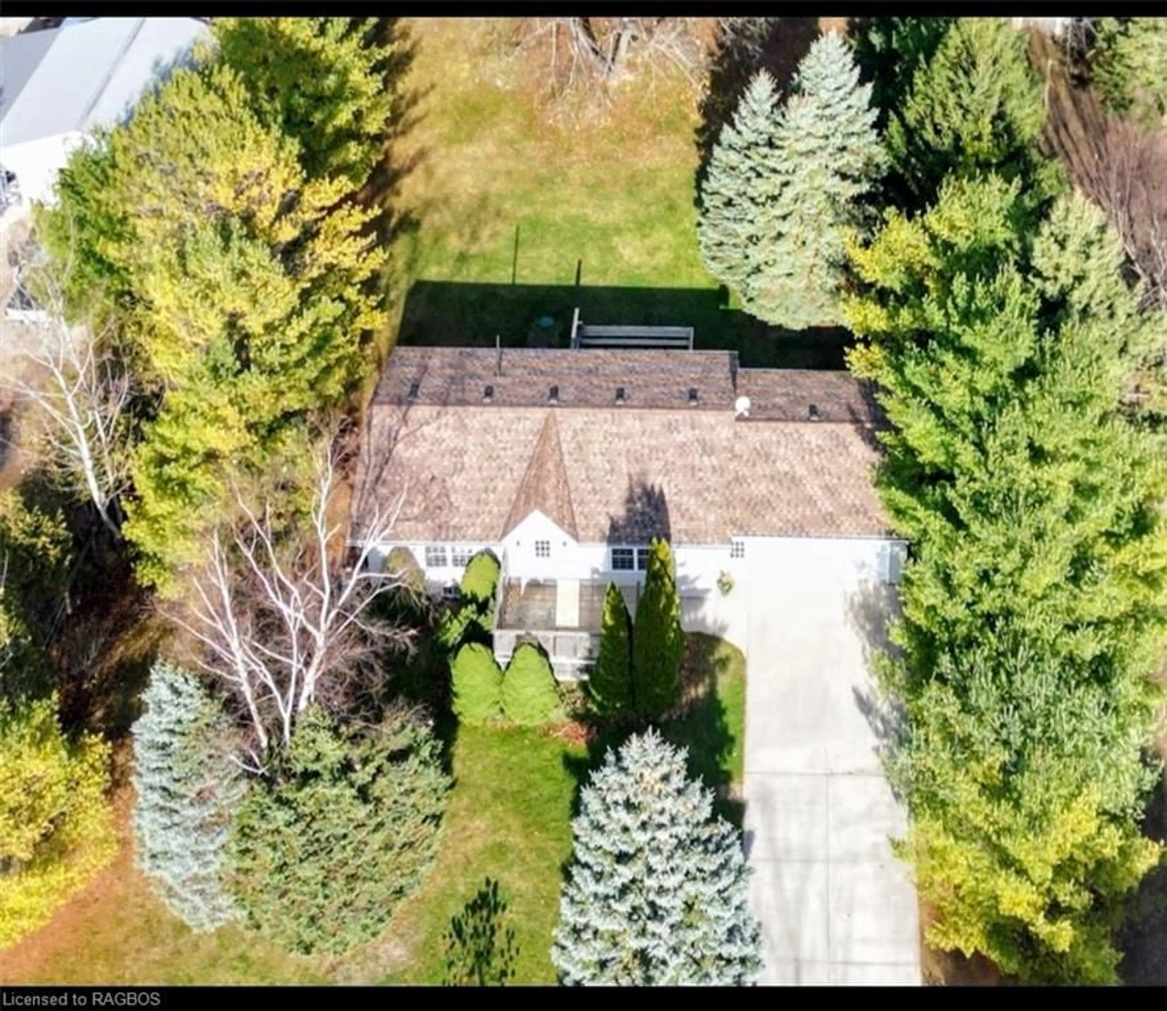 Frontside or backside of a home, the fenced backyard for 166 Bell Dr, Huron-Kinloss Ontario N2Z 0B3