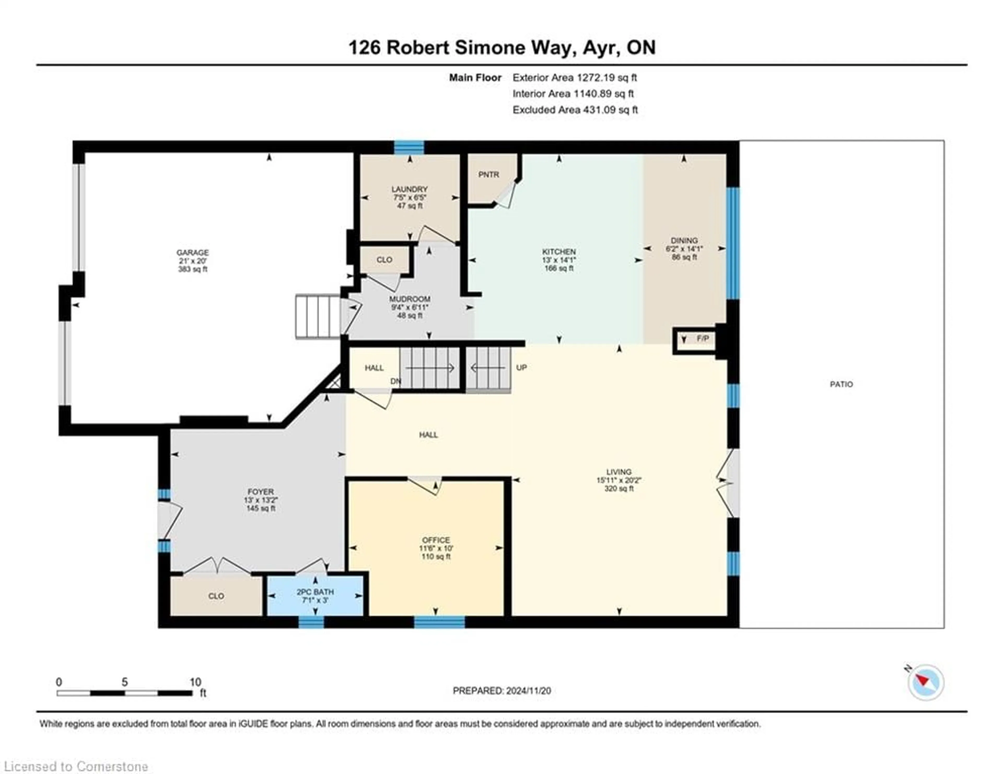 Floor plan for 126 Robert Simone Way, Ayr Ontario N0B 1E0