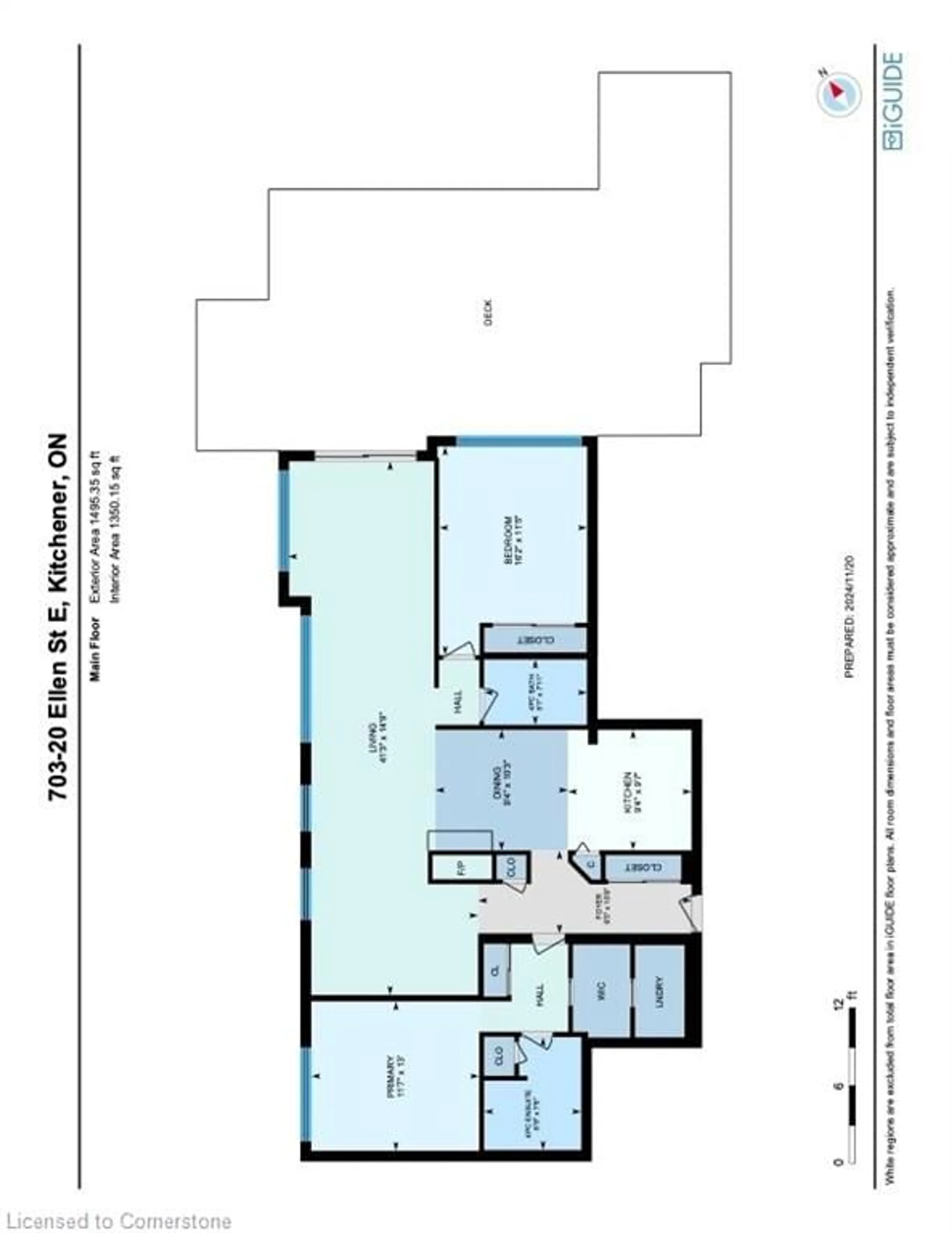 Floor plan for 20 Ellen St #703, Kitchener Ontario N2H 6R7