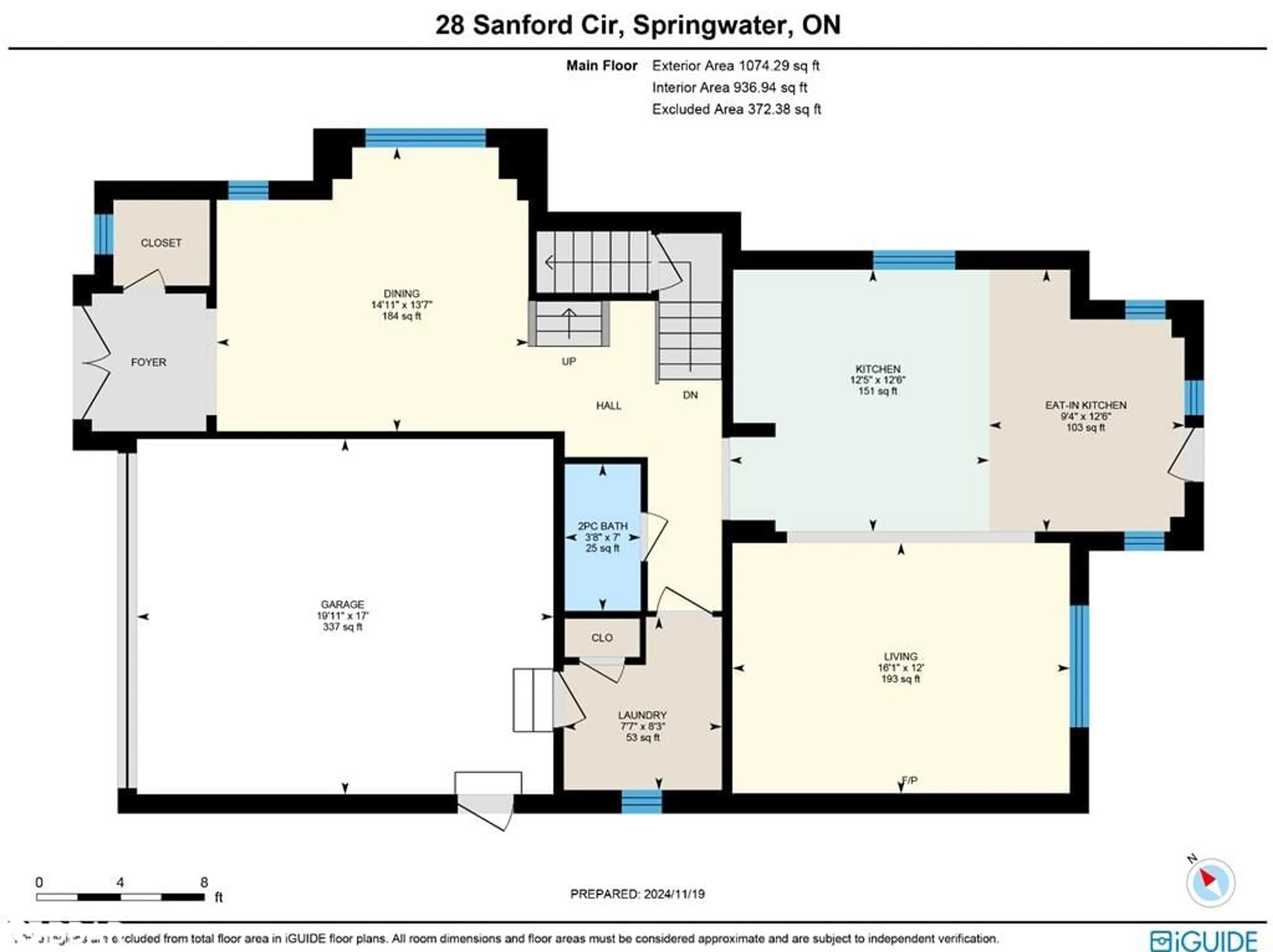 Floor plan for 28 Sanford Cirle, Springwater Ontario L9X 2A8