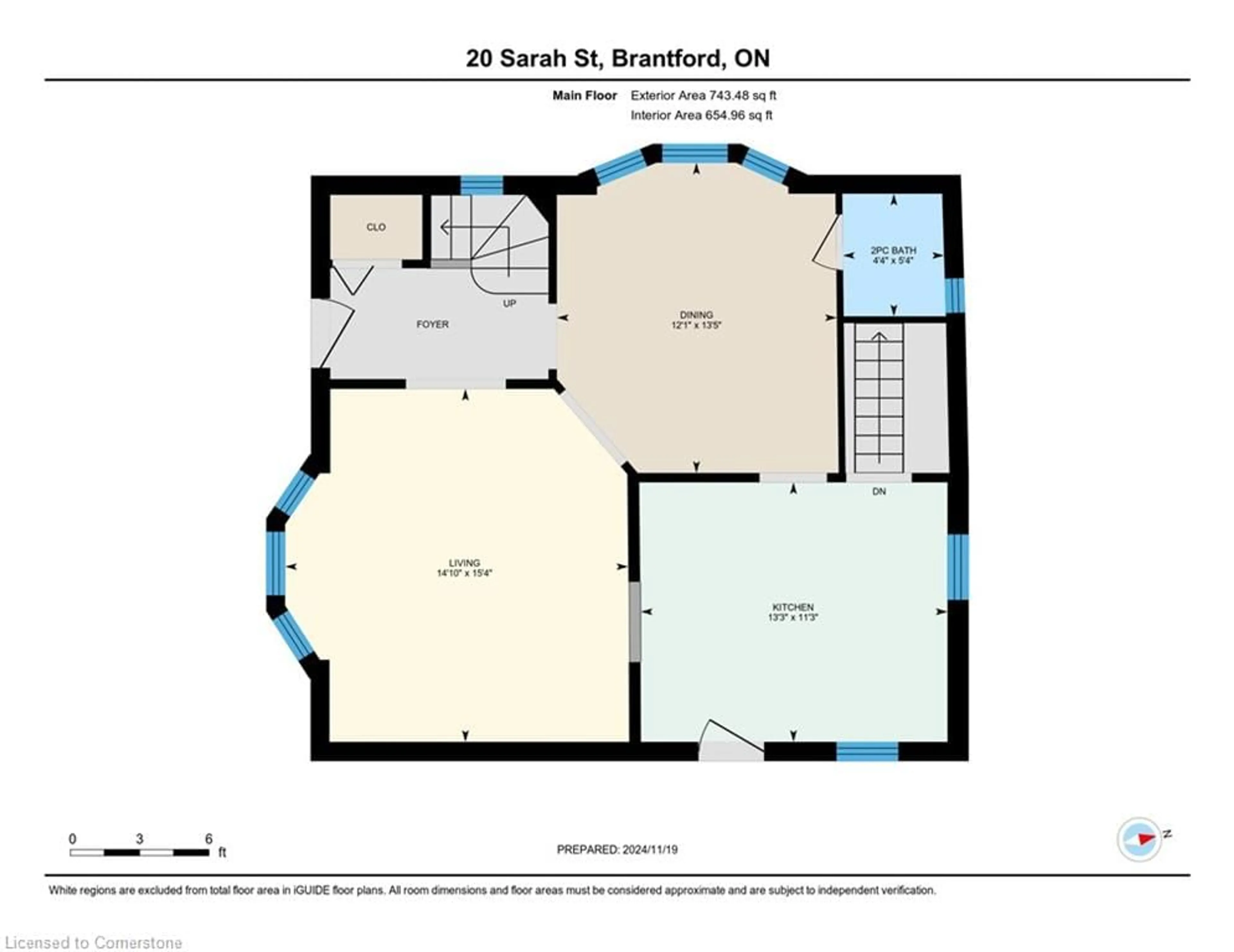 Floor plan for 20 Sarah St, Brantford Ontario N3S 2Z6