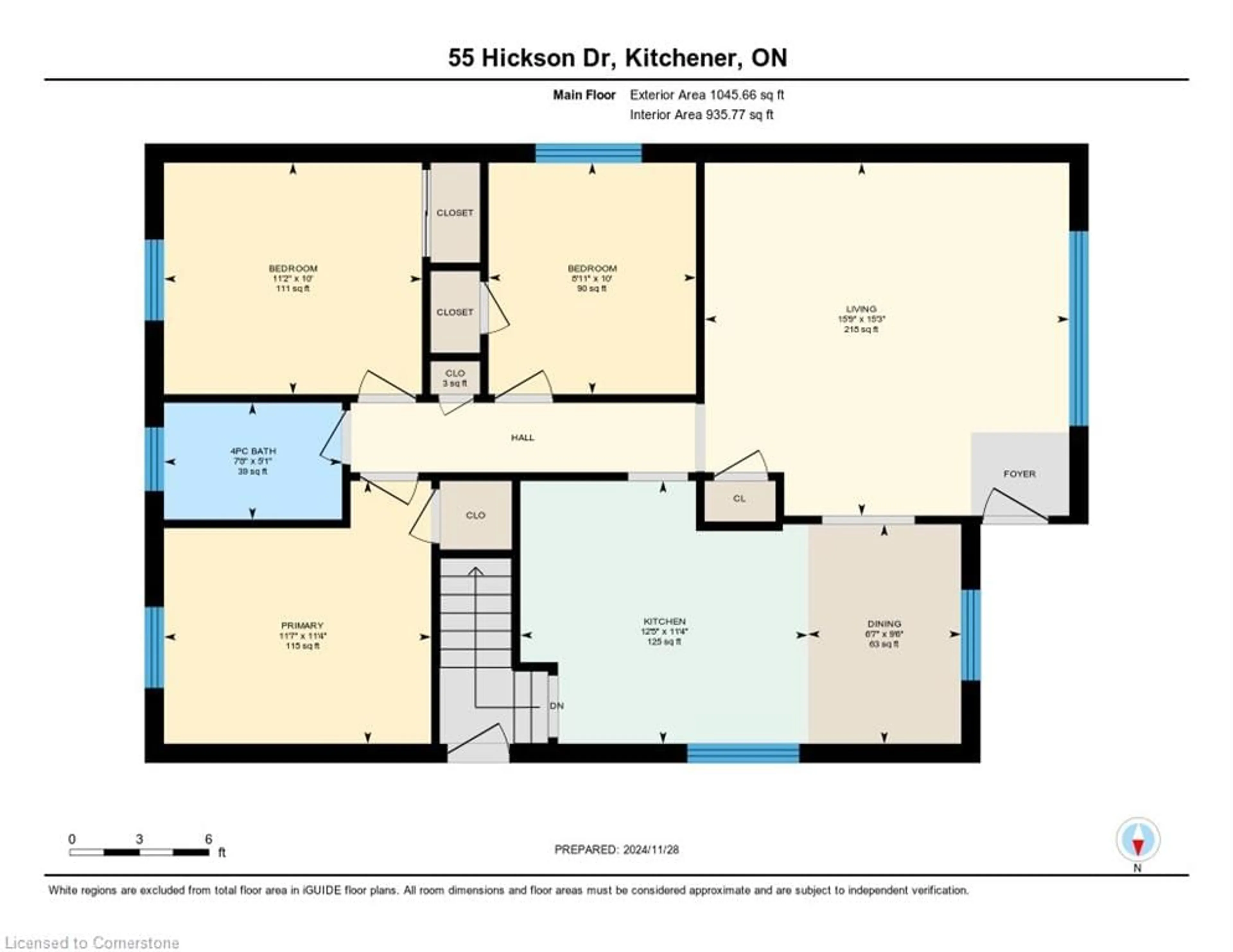 Floor plan for 55 Hickson Dr, Kitchener Ontario N2B 2H5