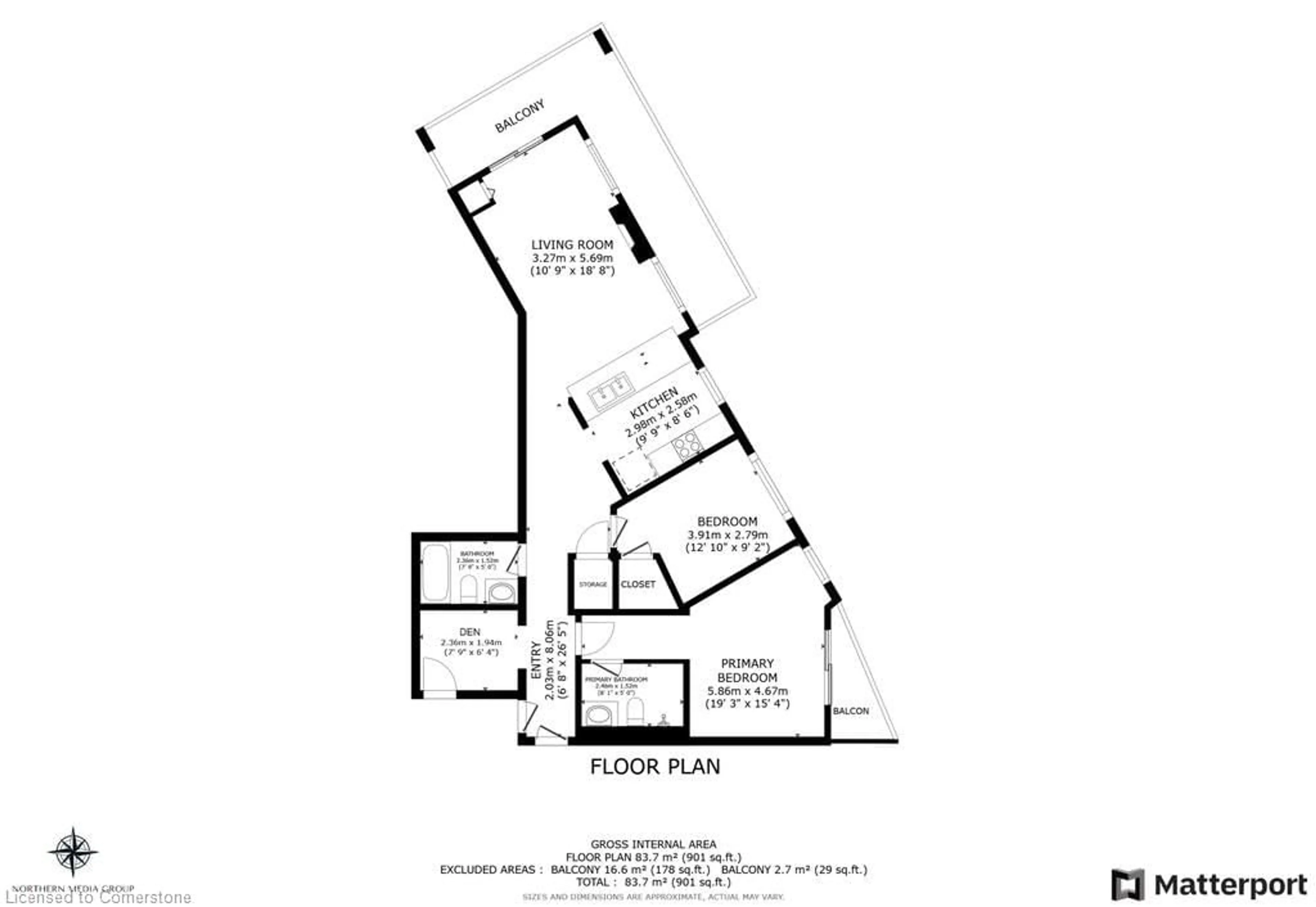 Floor plan for 10 Concord Pl #309, Grimsby Ontario L3M 0G6