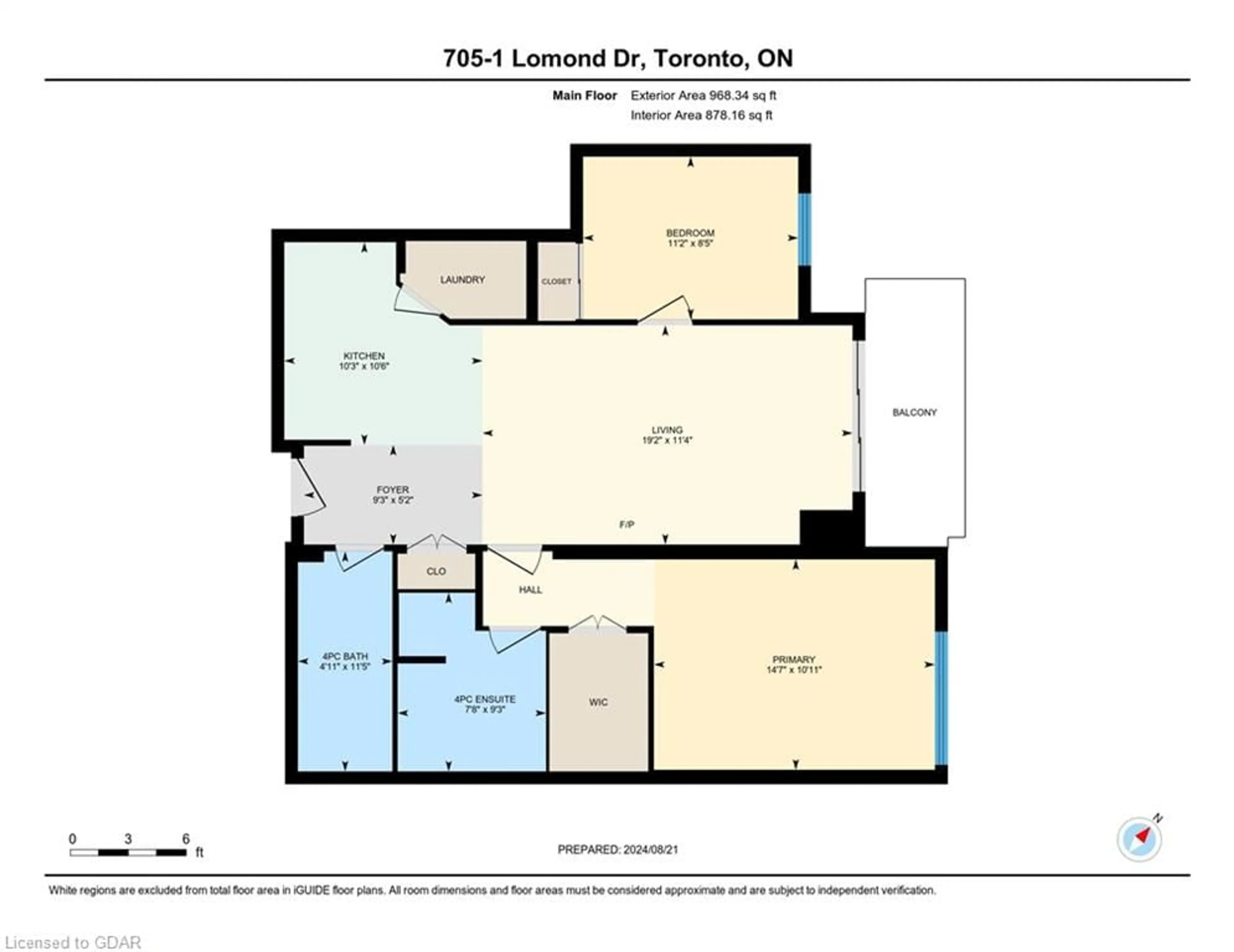 Floor plan for 1 Lomond Dr #705, Etobicoke Ontario M8X 2Z3