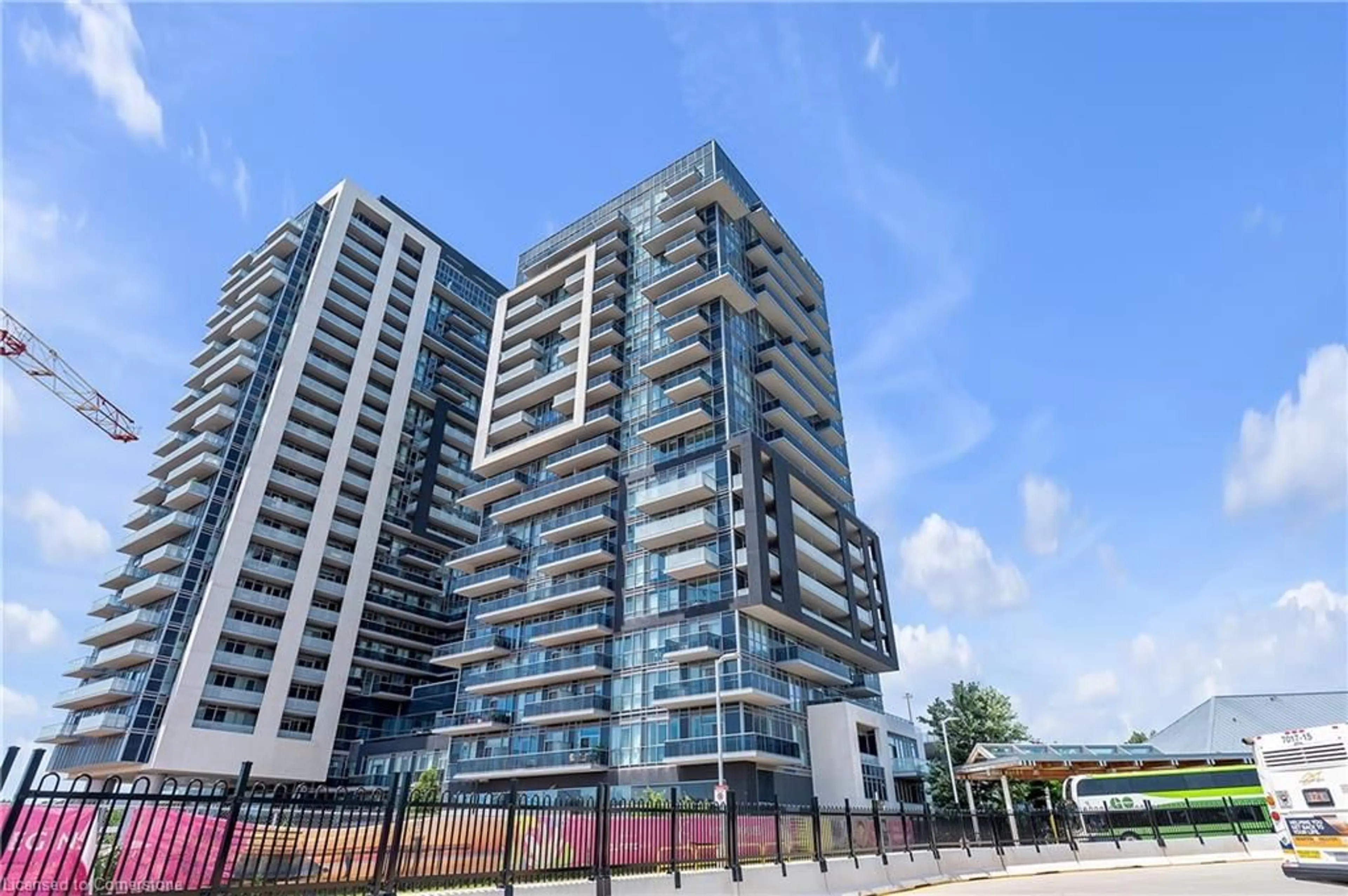 A pic from exterior of the house or condo, the view of city buildings for 2093 Fairview St #408, Burlington Ontario L7R 0B4