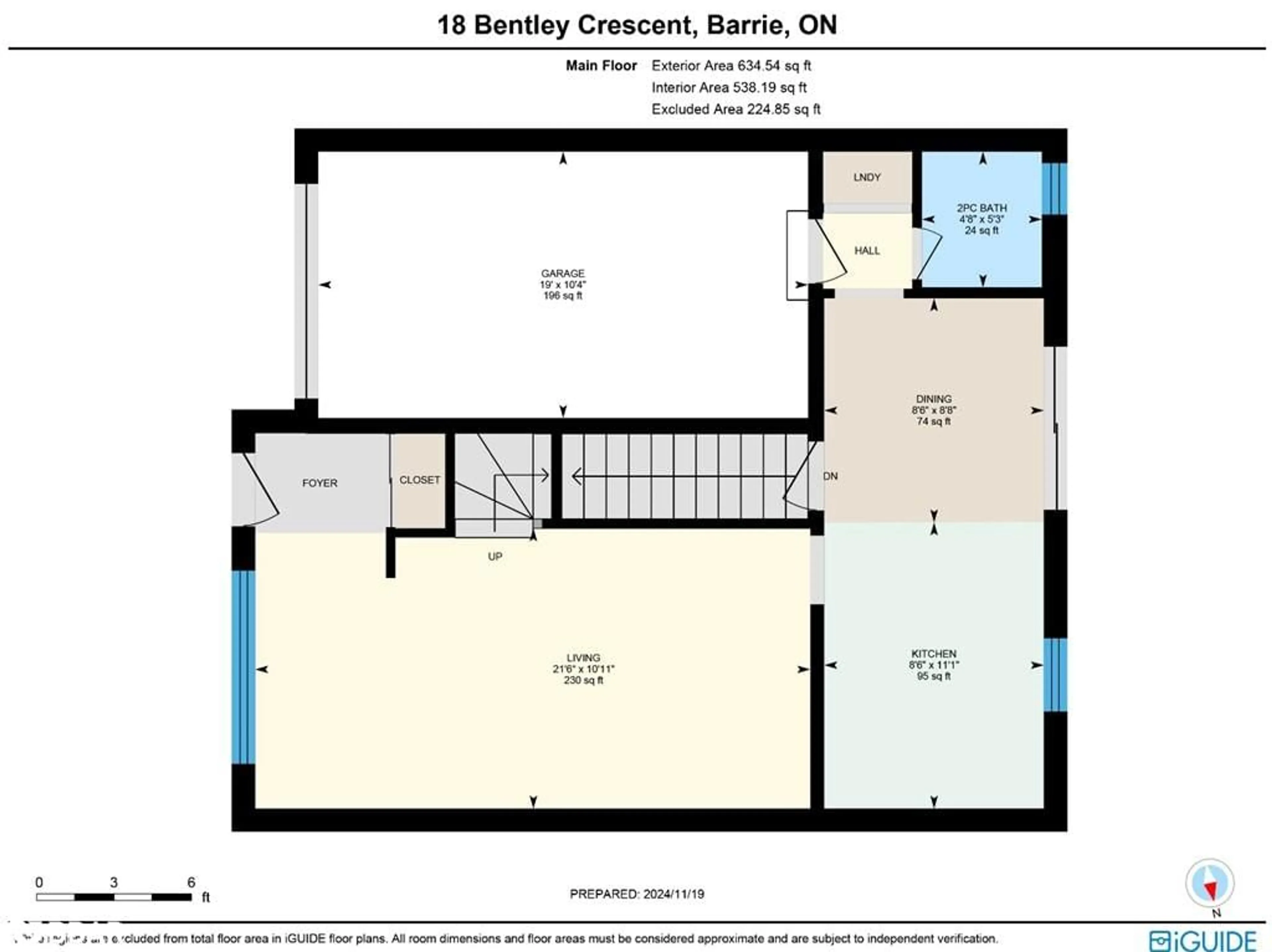 Floor plan for 18 Bentley Cres, Barrie Ontario L4N 0Z1