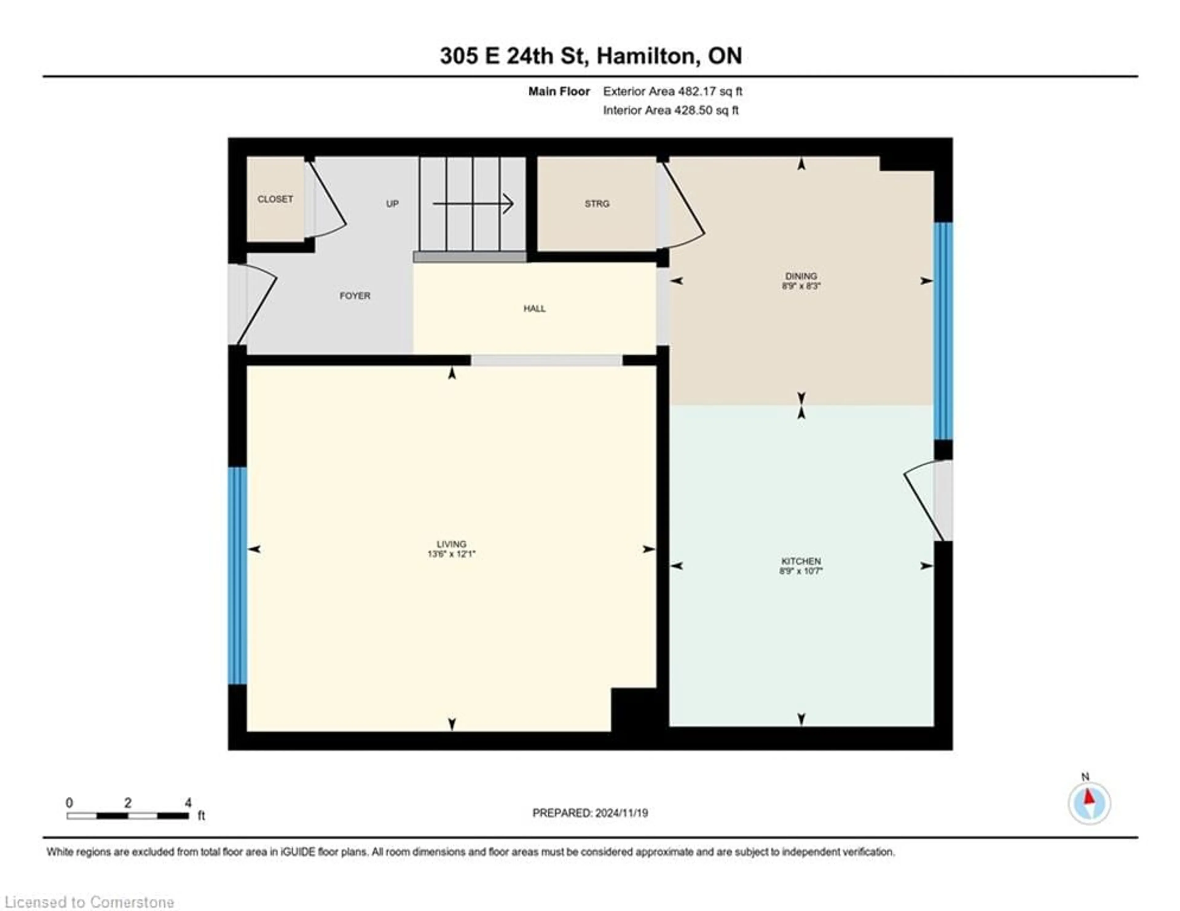 Floor plan for 305 East 24th St, Hamilton Ontario L8V 2Y7