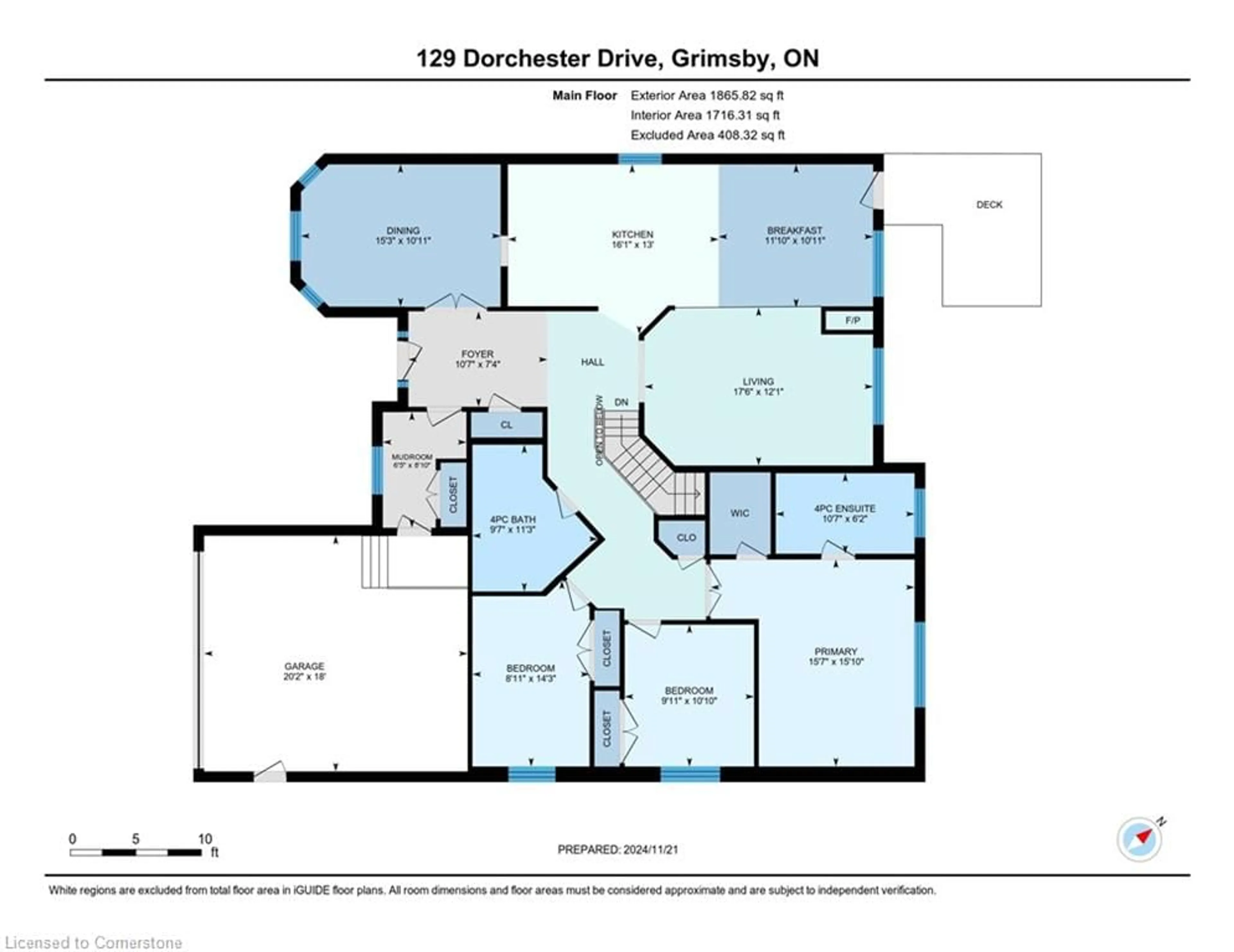 Floor plan for 129 Dorchester Dr, Grimsby Ontario L3M 5H5