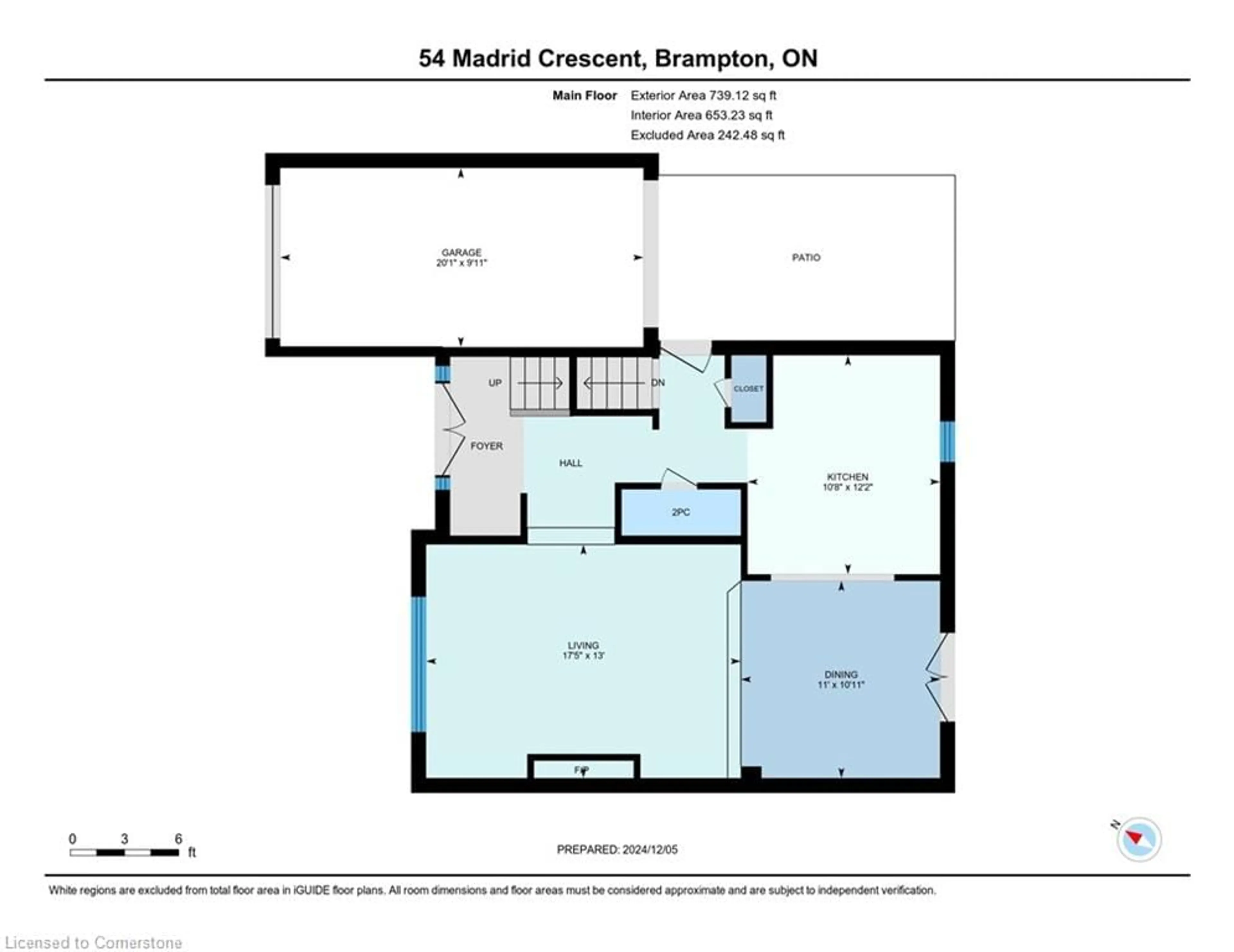 Floor plan for 54 Madrid Cres, Brampton Ontario L6S 2X4