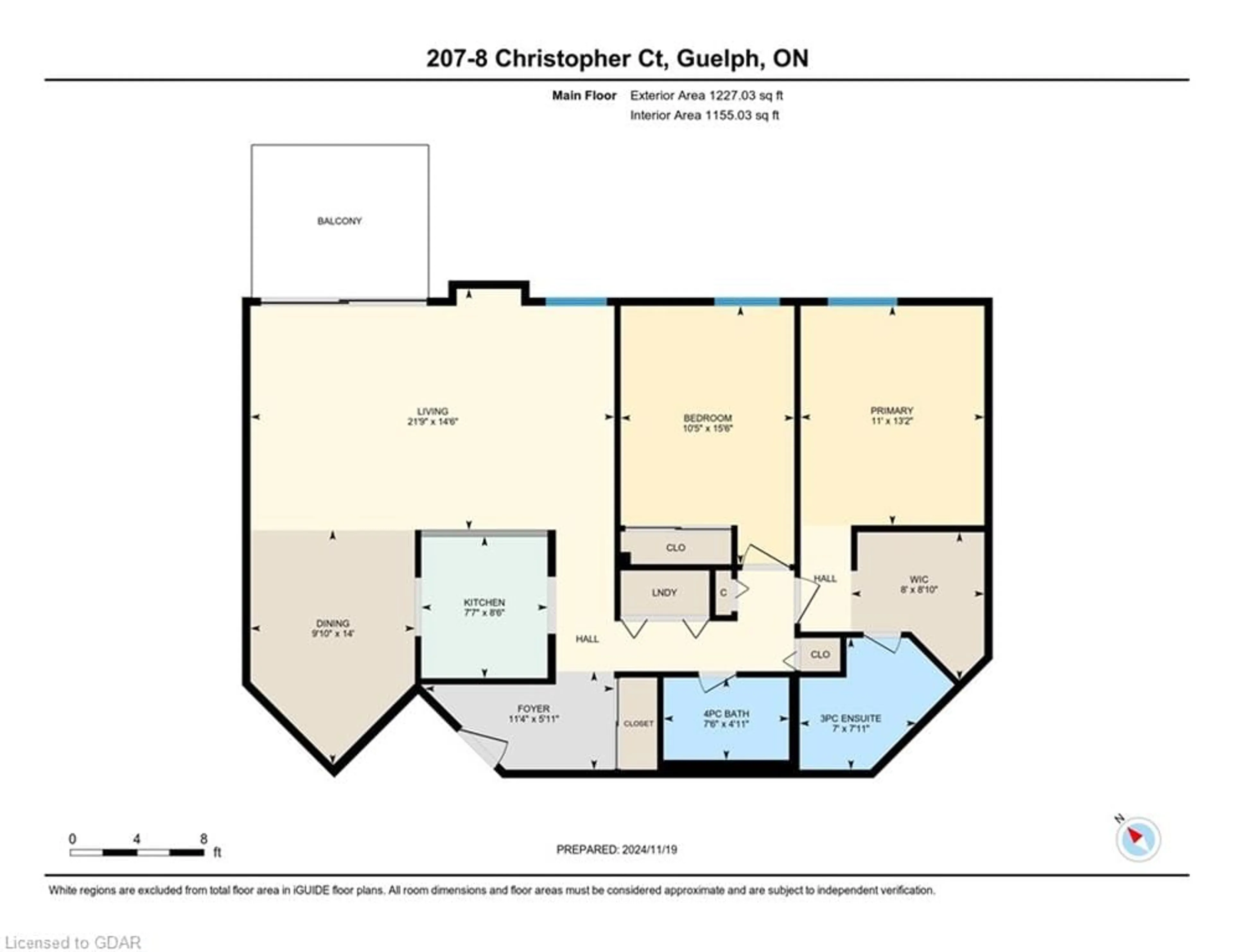 Floor plan for 8 Christopher Crt #207, Guelph Ontario N1G 4N7