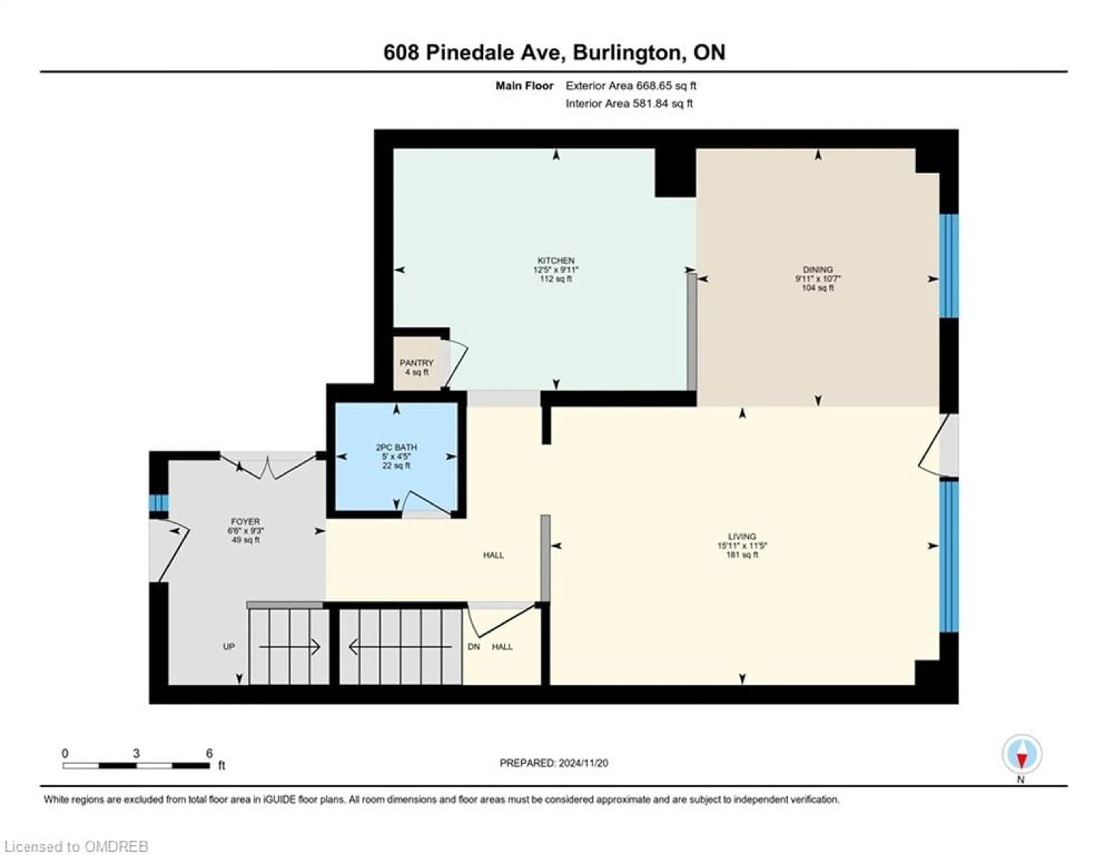 Floor plan for 608 Pinedale Ave #42, Burlington Ontario L7L 3W4