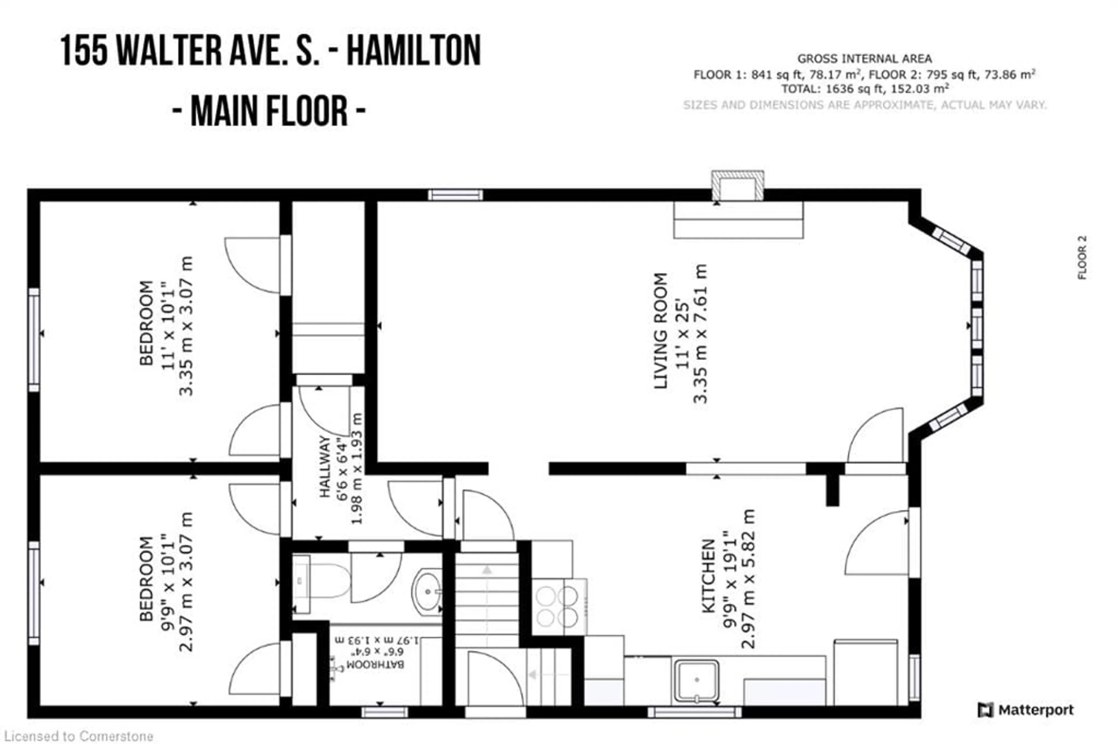 Floor plan for 155 Walter Ave, Hamilton Ontario L8K 3L1