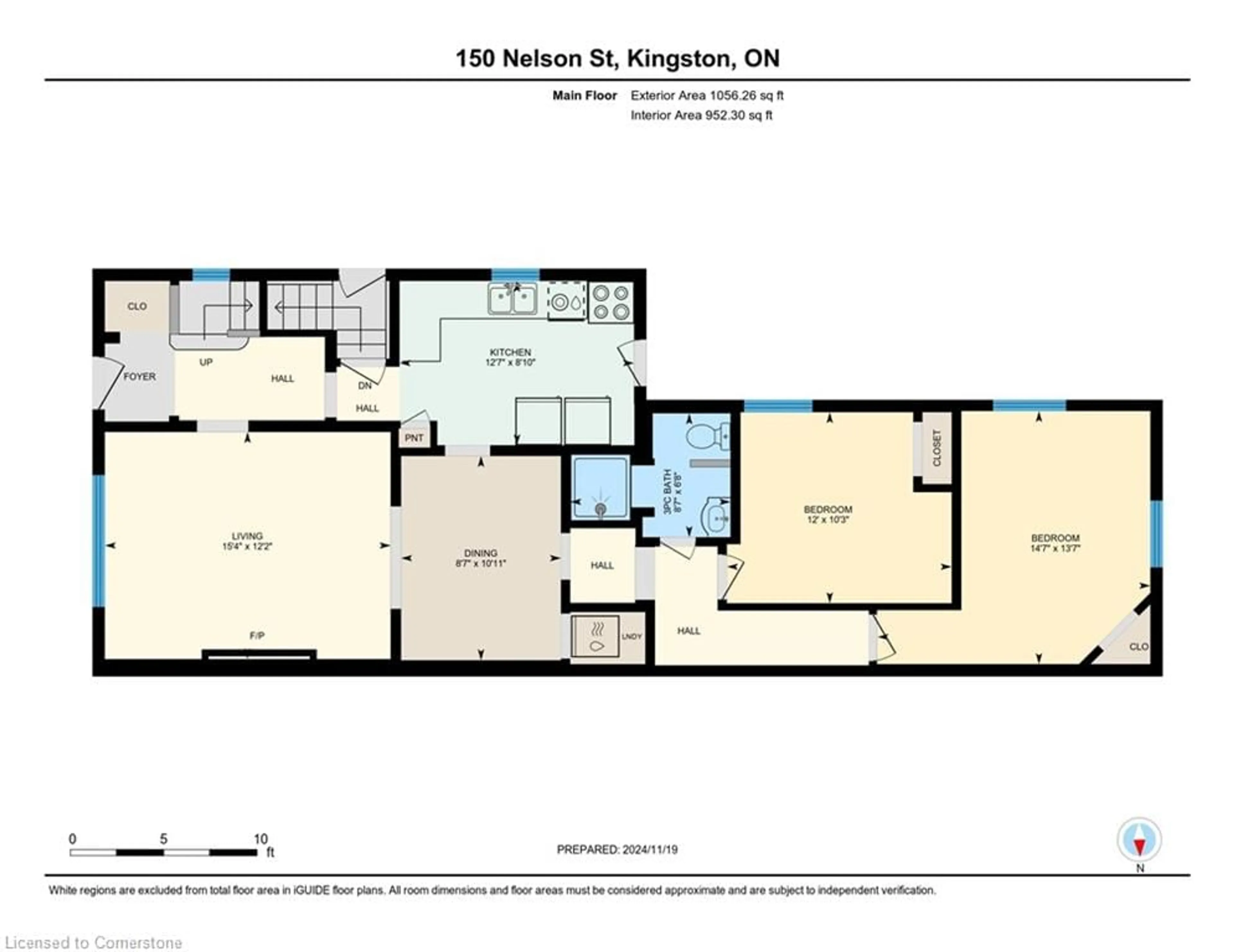 Floor plan for 150 Nelson St, Kingston Ontario K7L 3X1