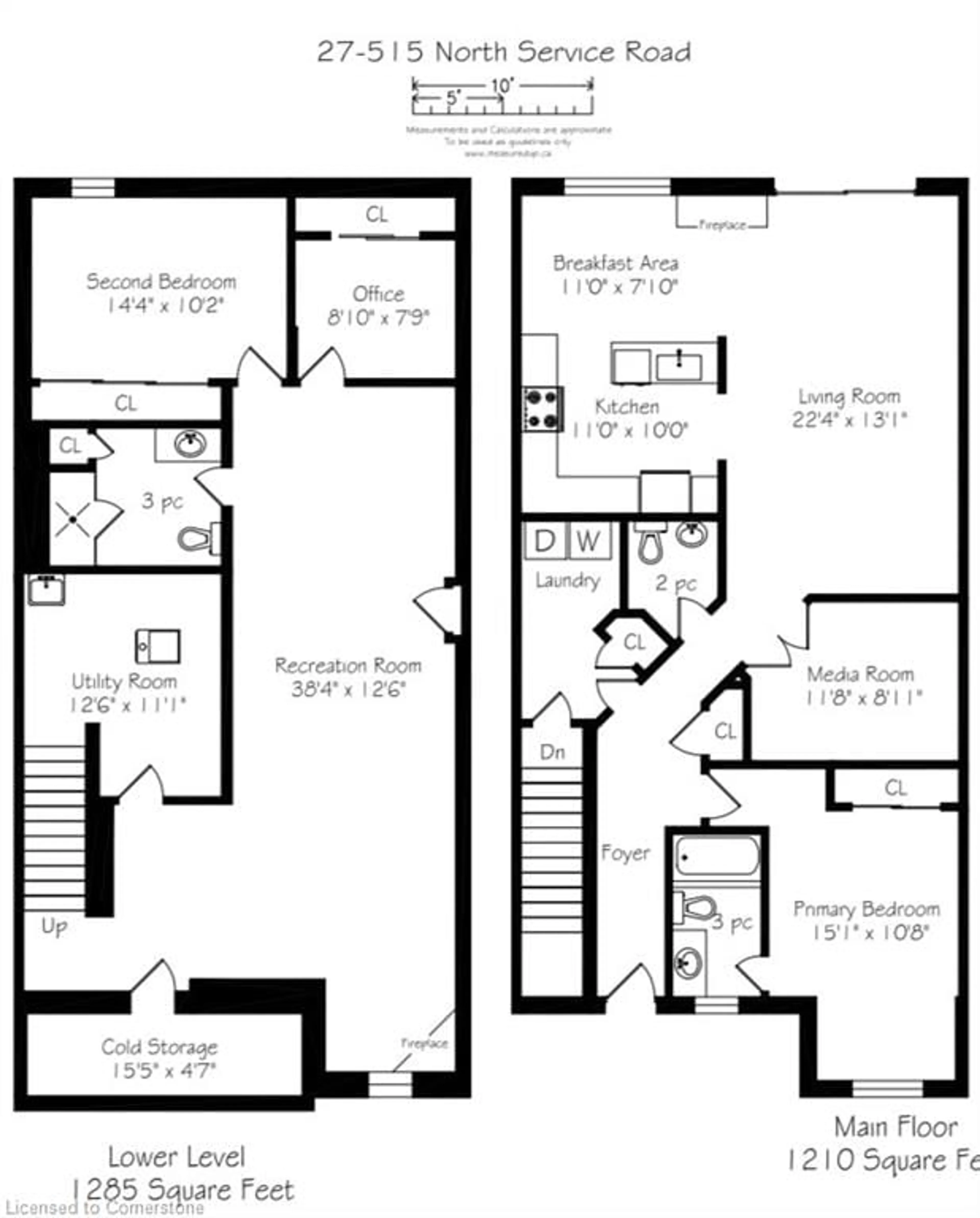 Floor plan for 515 North Service Rd #27, Stoney Creek Ontario L8E 5X6