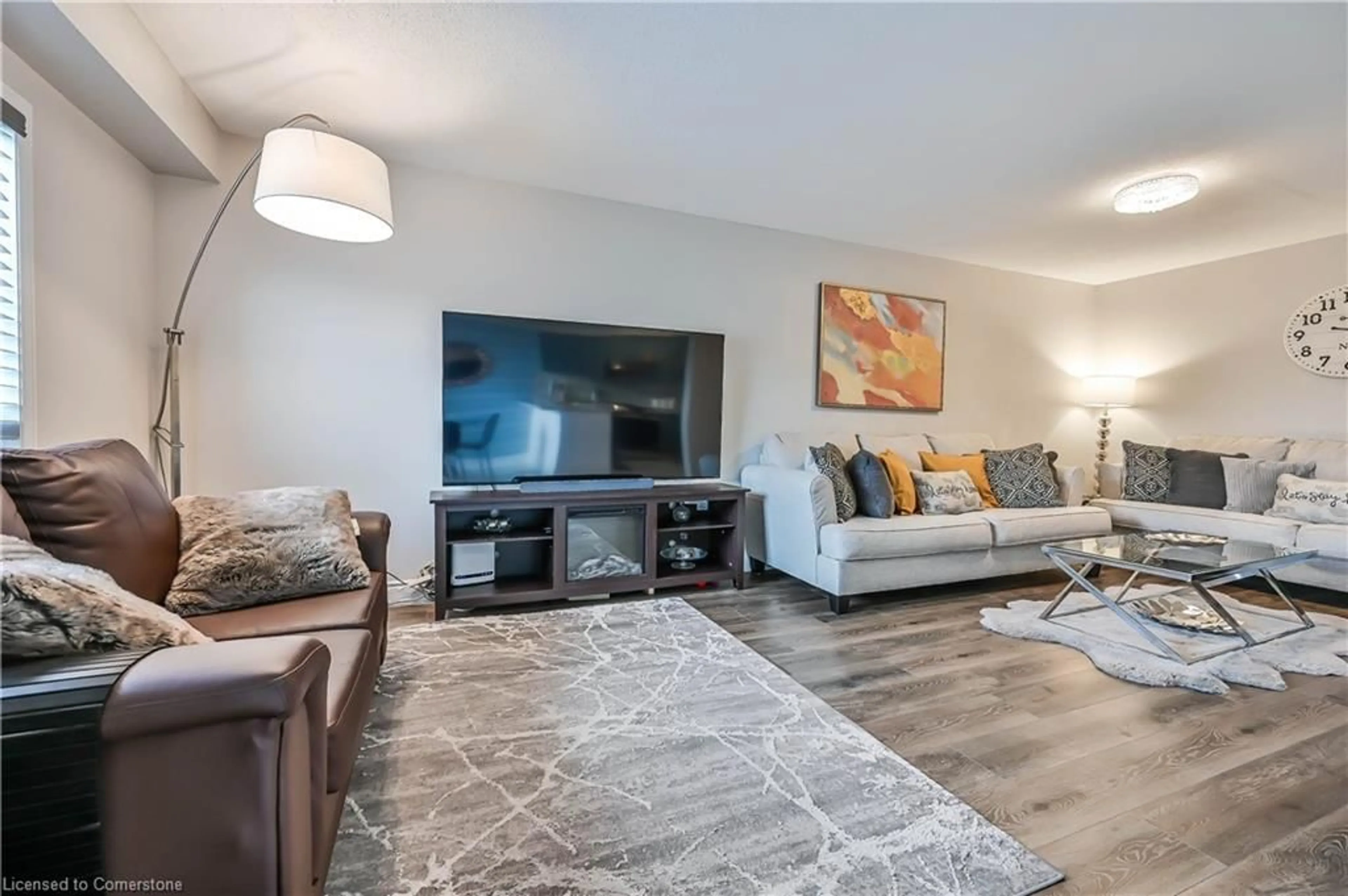 Living room, wood floors for 56 Meadow Wood Cres, Stoney Creek Ontario L8J 3Z8