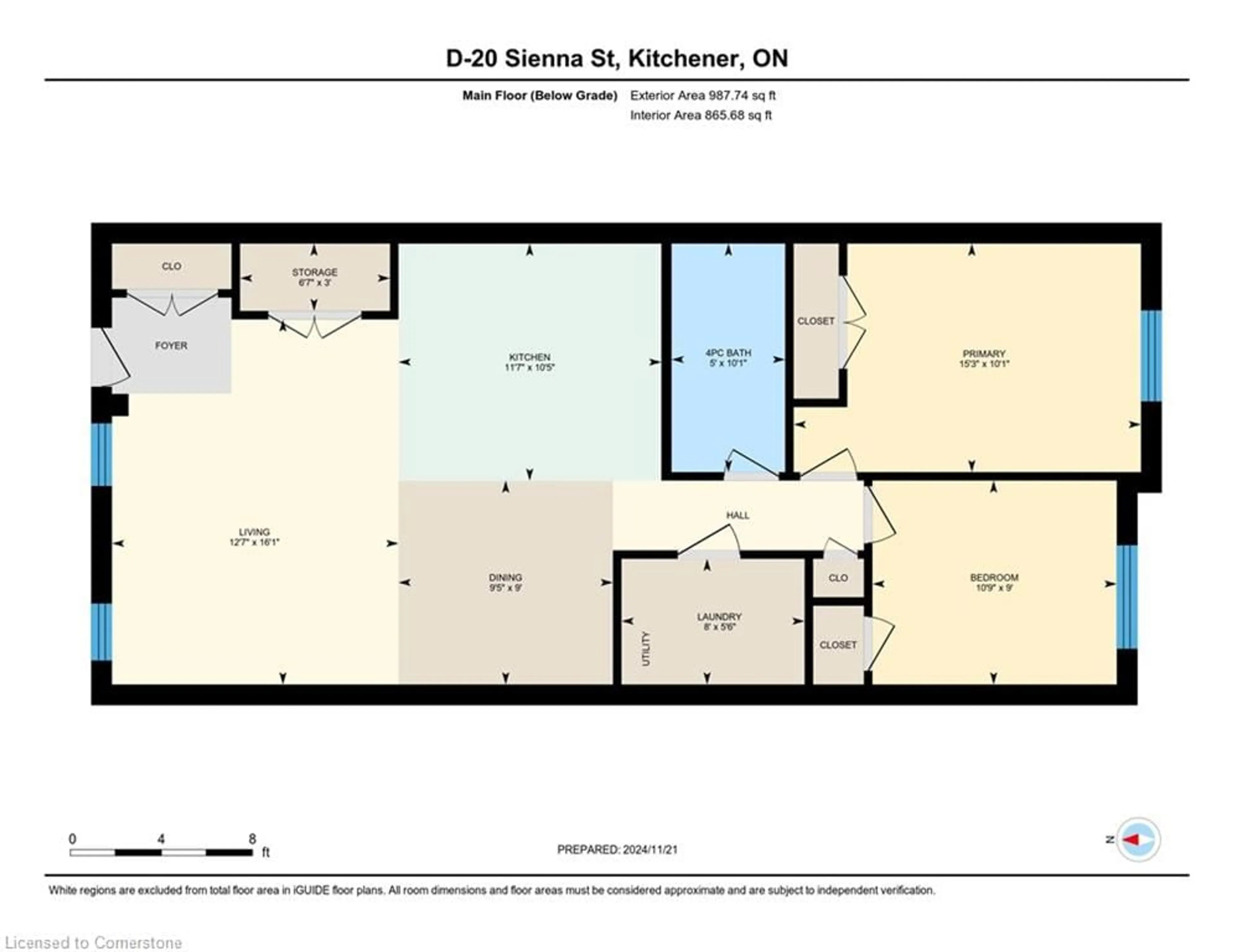 Floor plan for 20 Sienna St #D, Kitchener Ontario N2R 0H6