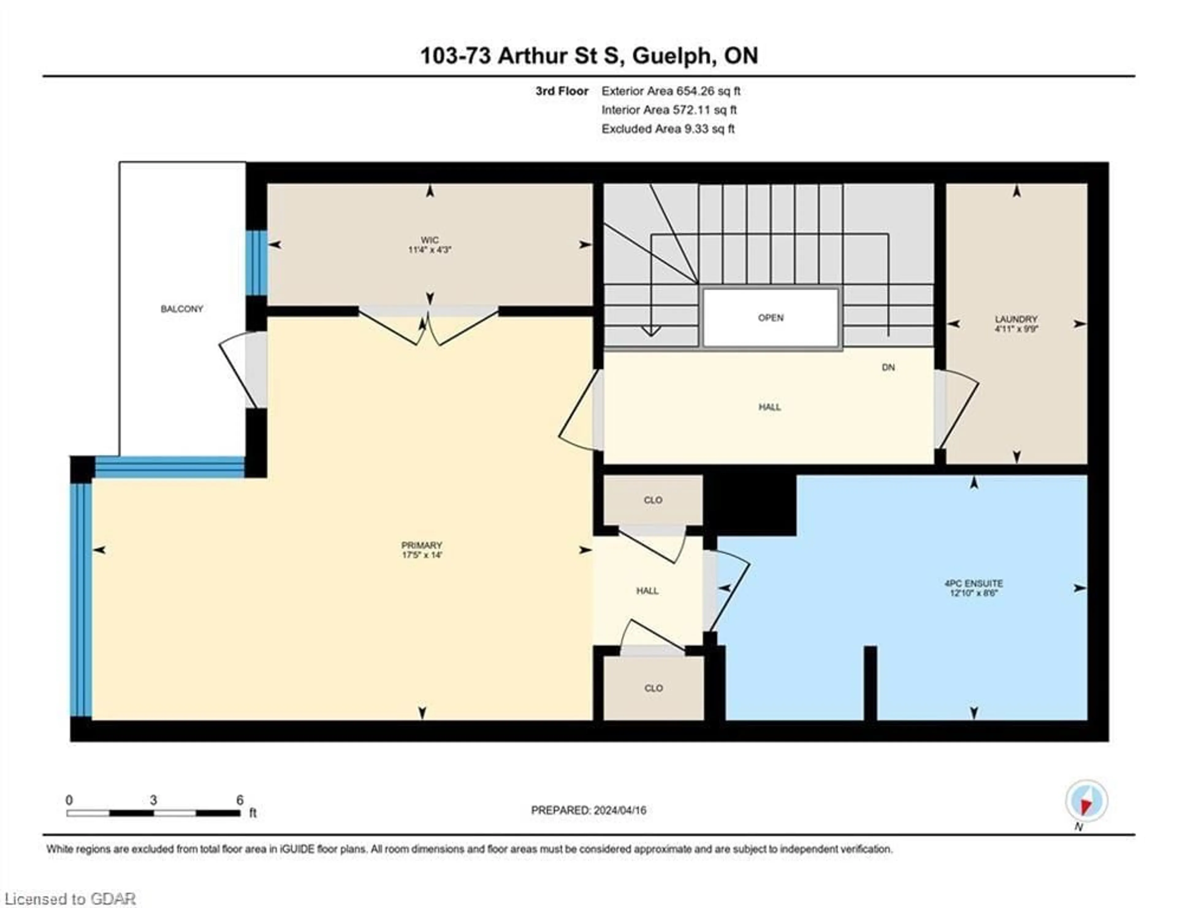 Floor plan for 73 Arthur St #103, Guelph Ontario N1E 0S6