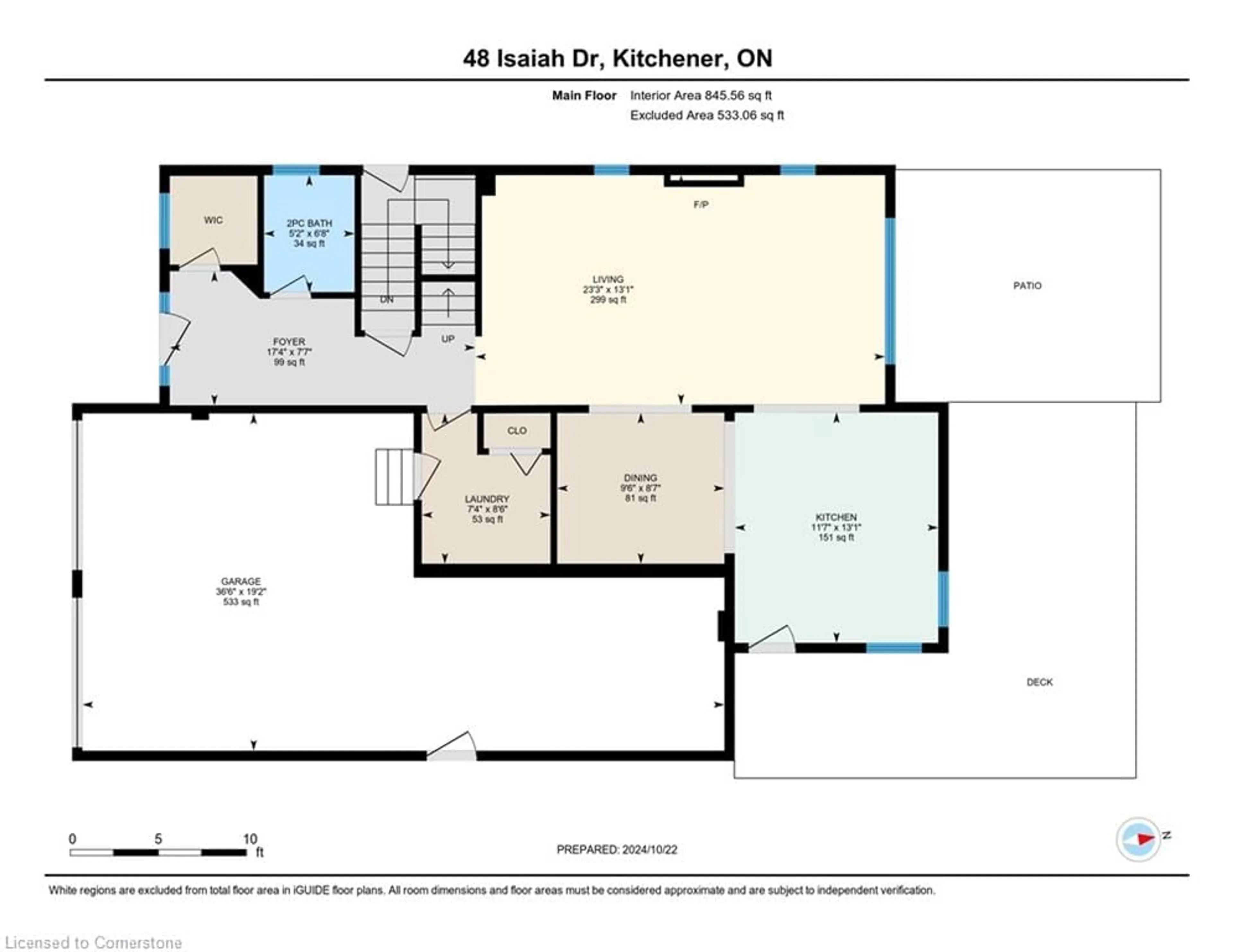 Floor plan for 48 Isaiah Dr, Kitchener Ontario N2E 0B2