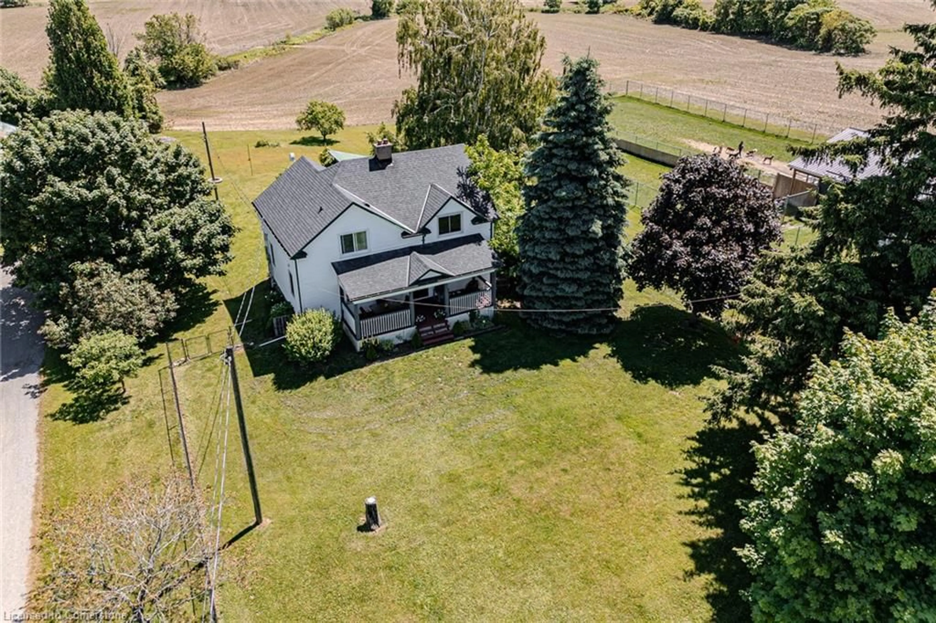 Frontside or backside of a home, the fenced backyard for 631 Hillcrest Rd, Simcoe Ontario N3Y 4K1