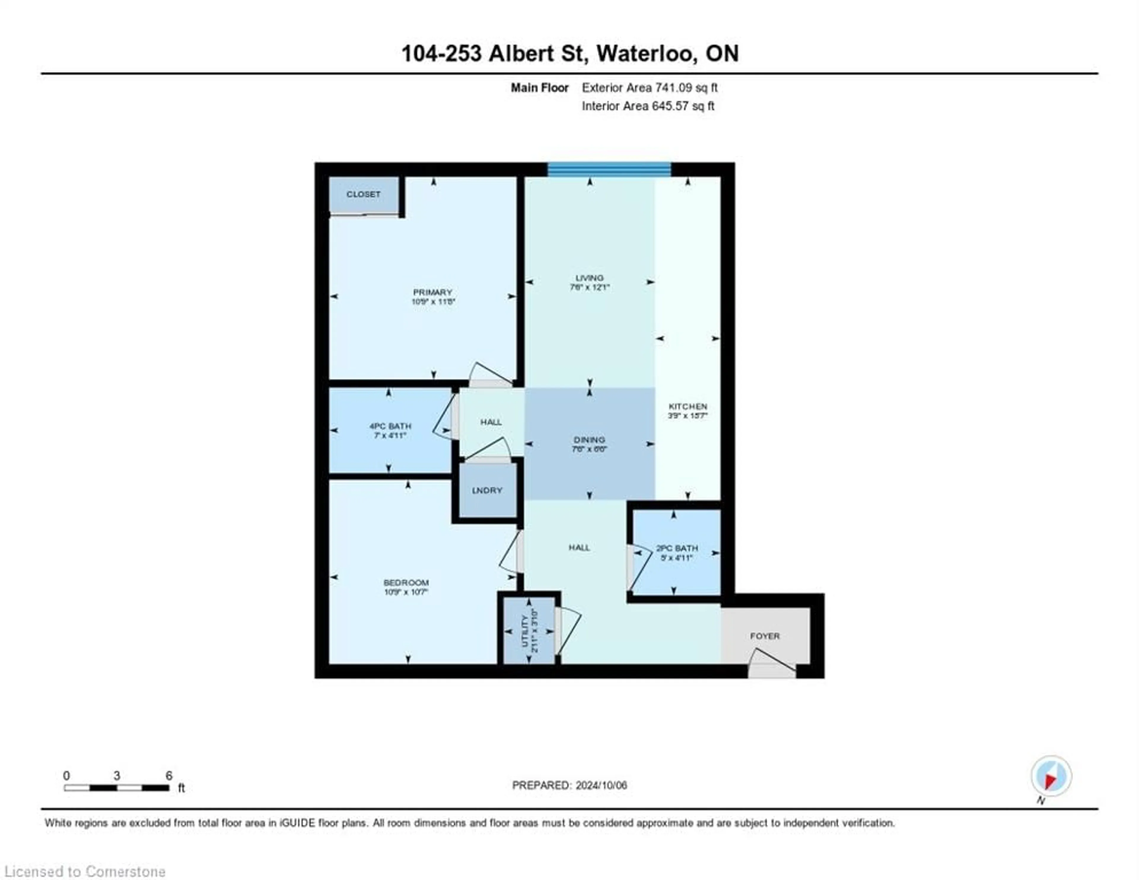 Floor plan for 253 Albert St #104, Waterloo Ontario N2L 0G3