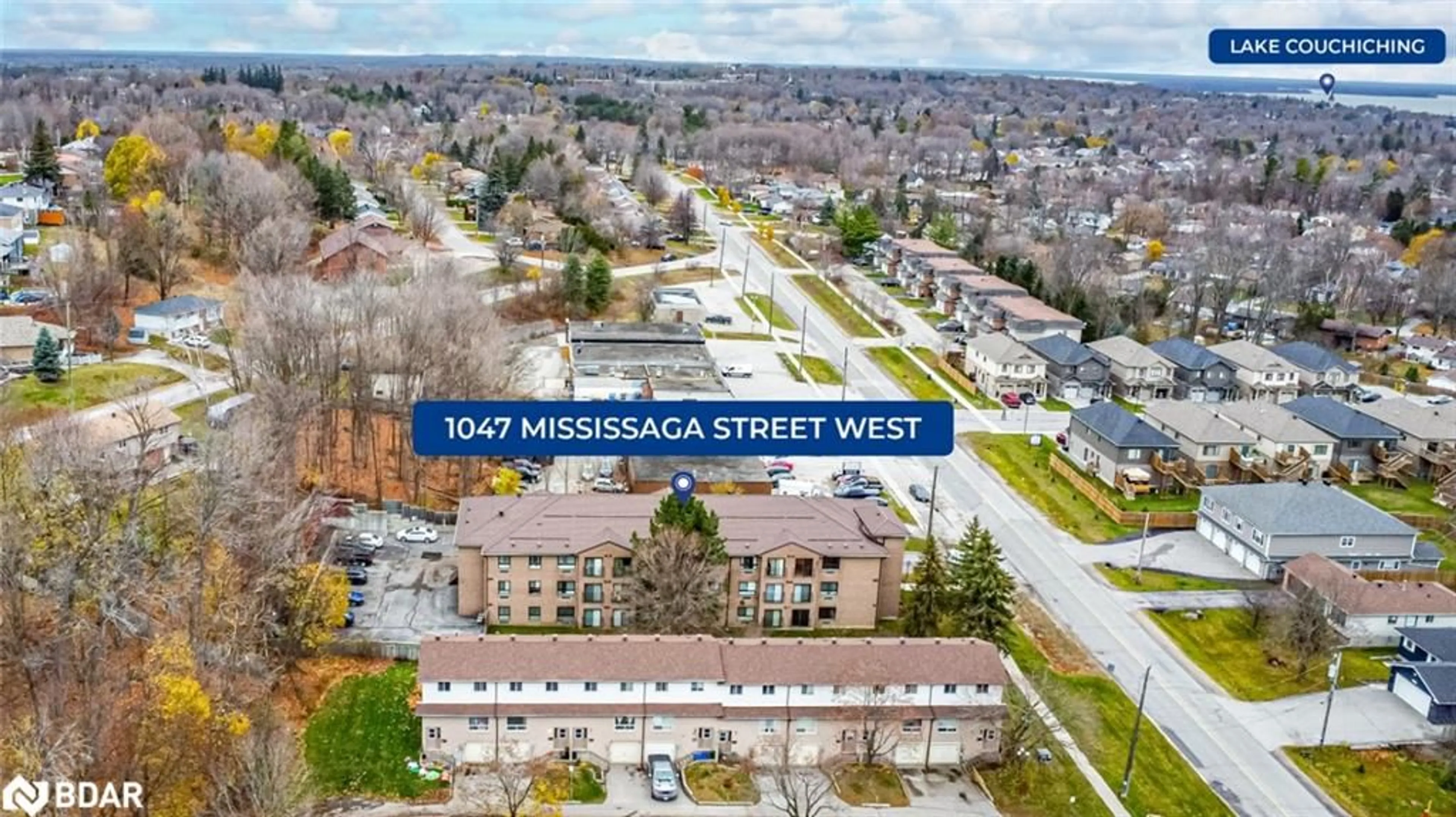 A pic from exterior of the house or condo, the street view for 1047 Mississaga Street West #301, Orillia Ontario L3V 3C7