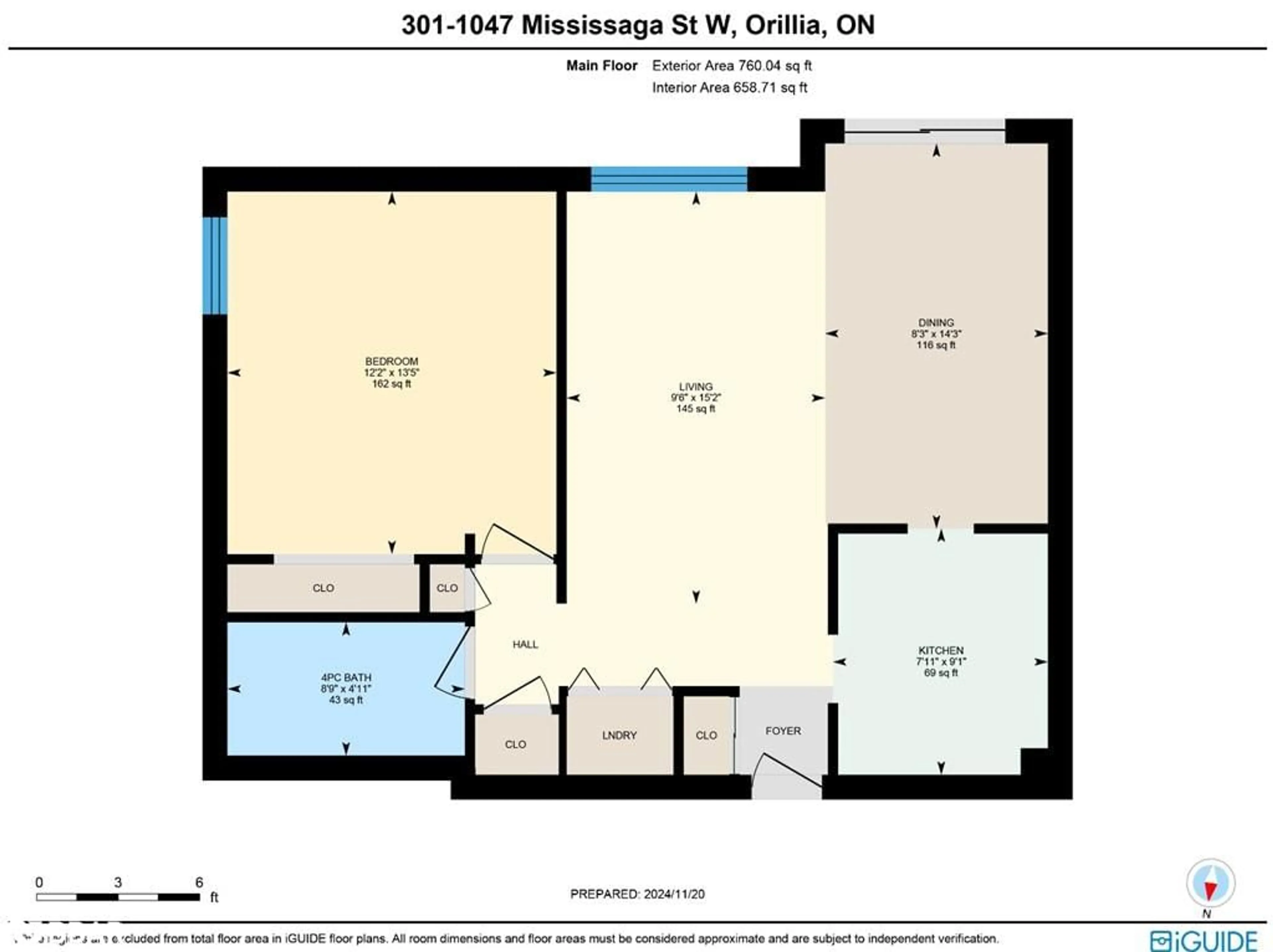 Floor plan for 1047 Mississaga Street West #301, Orillia Ontario L3V 3C7