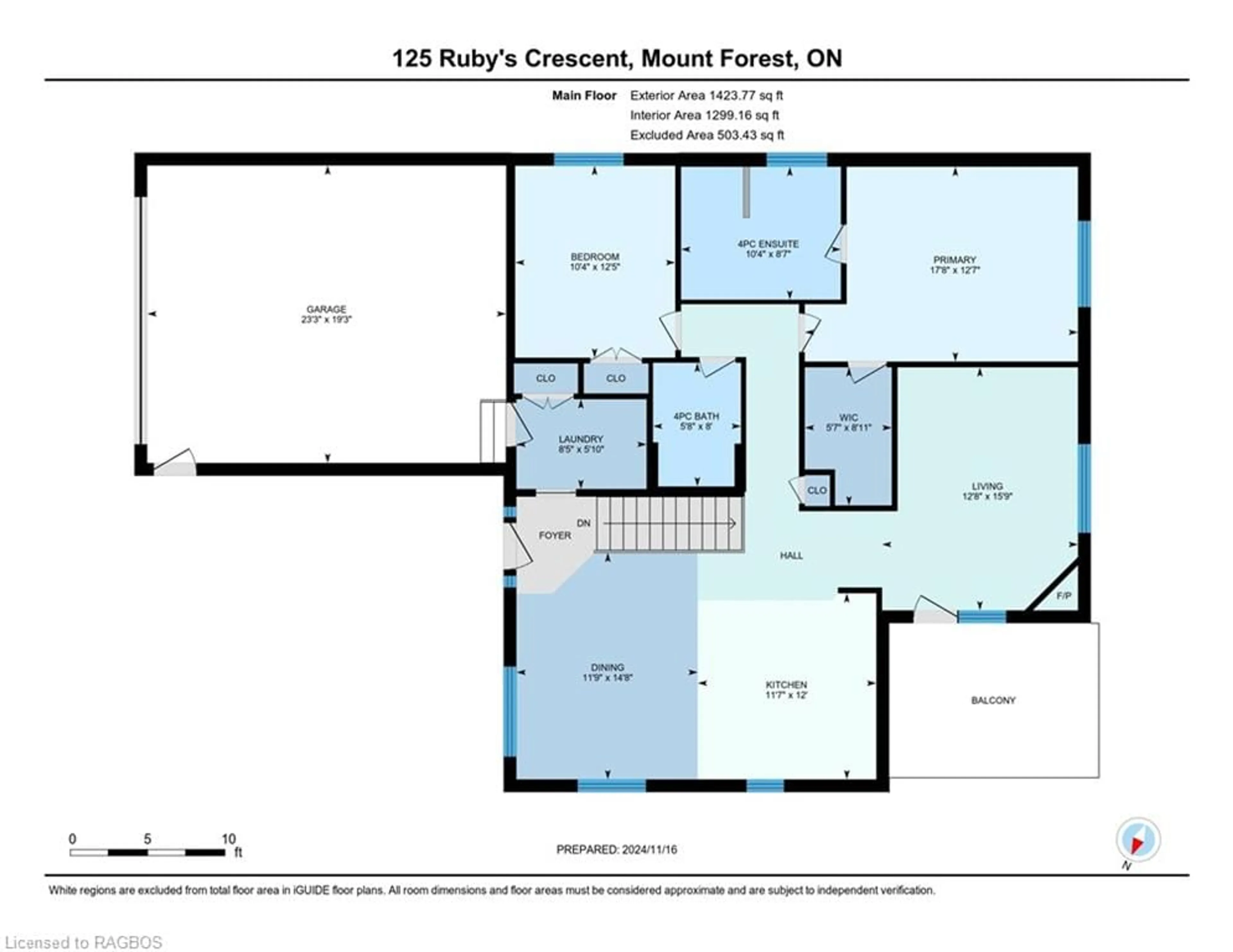 Floor plan for 125 Ruby's Cres, Mount Forest Ontario N0G 2L2