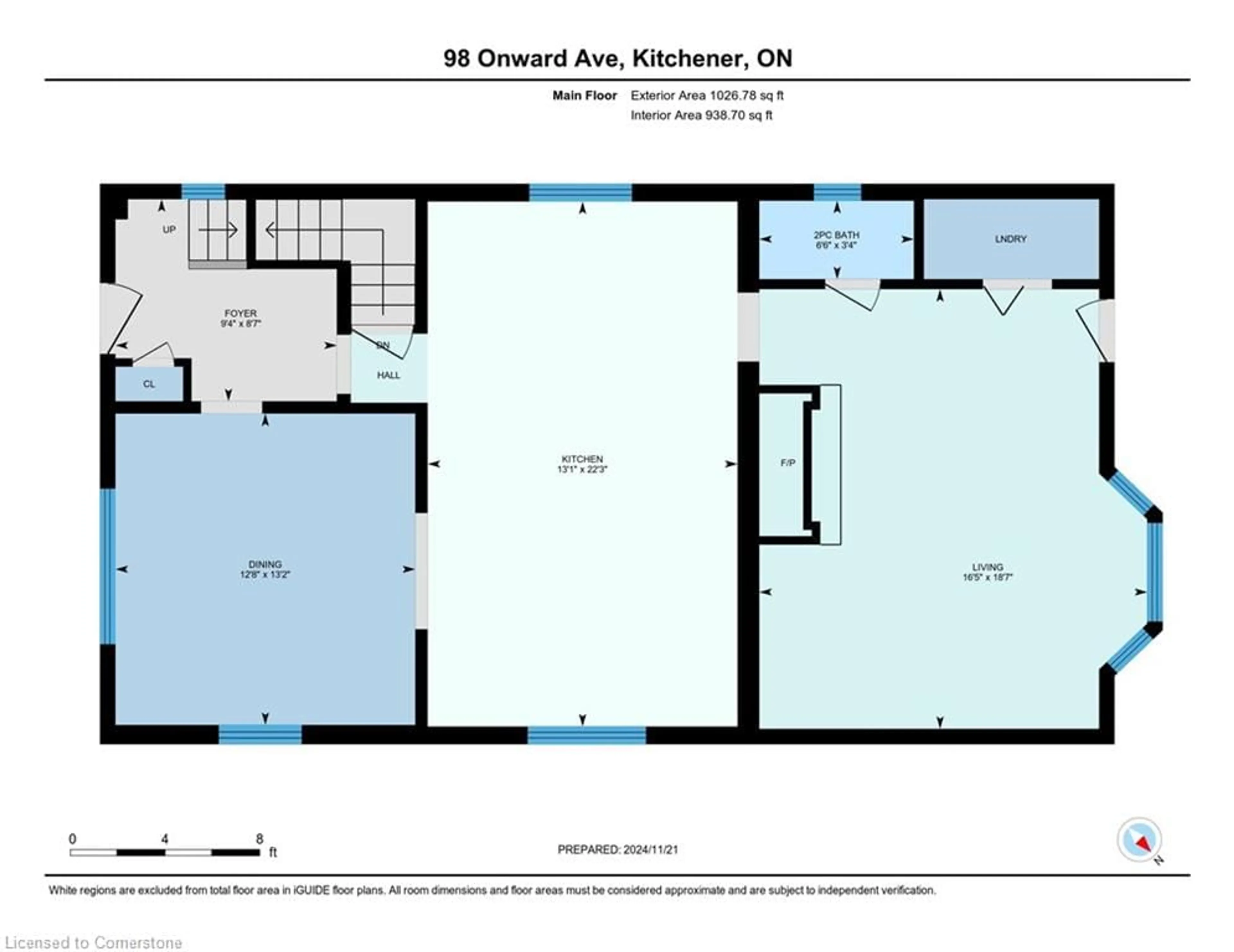 Floor plan for 98 Onward Ave, Kitchener Ontario N2H 3J9